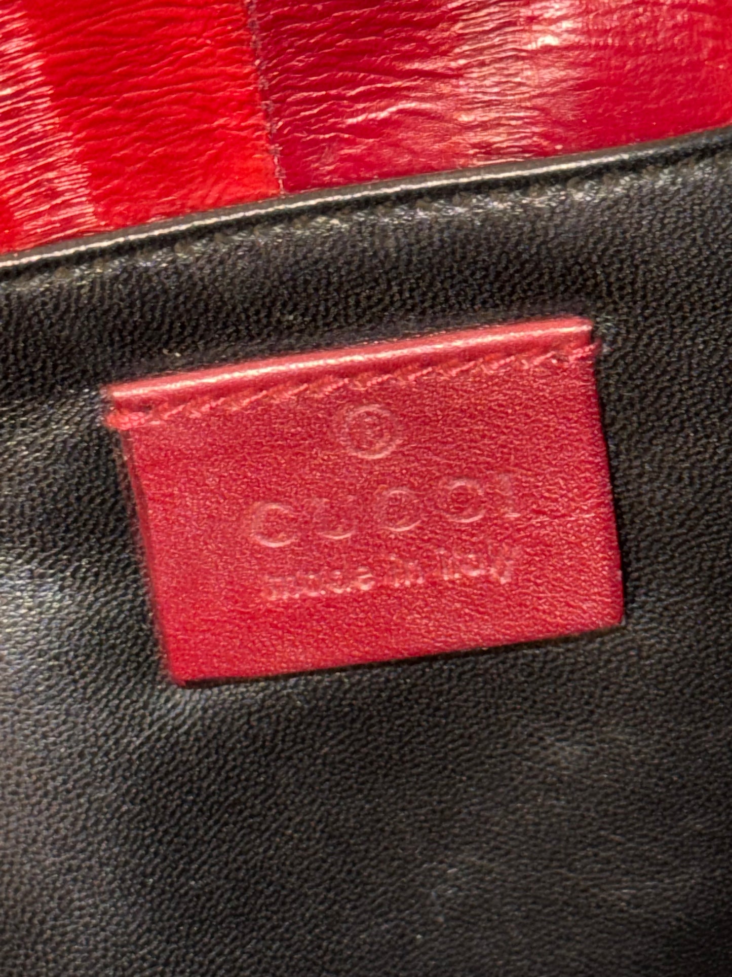 GUCCI RED EEL LONG CLUTCH
