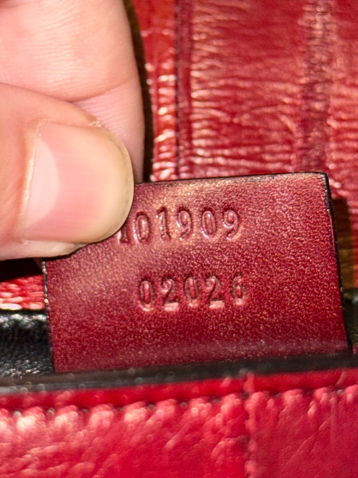 GUCCI RED EEL LONG CLUTCH