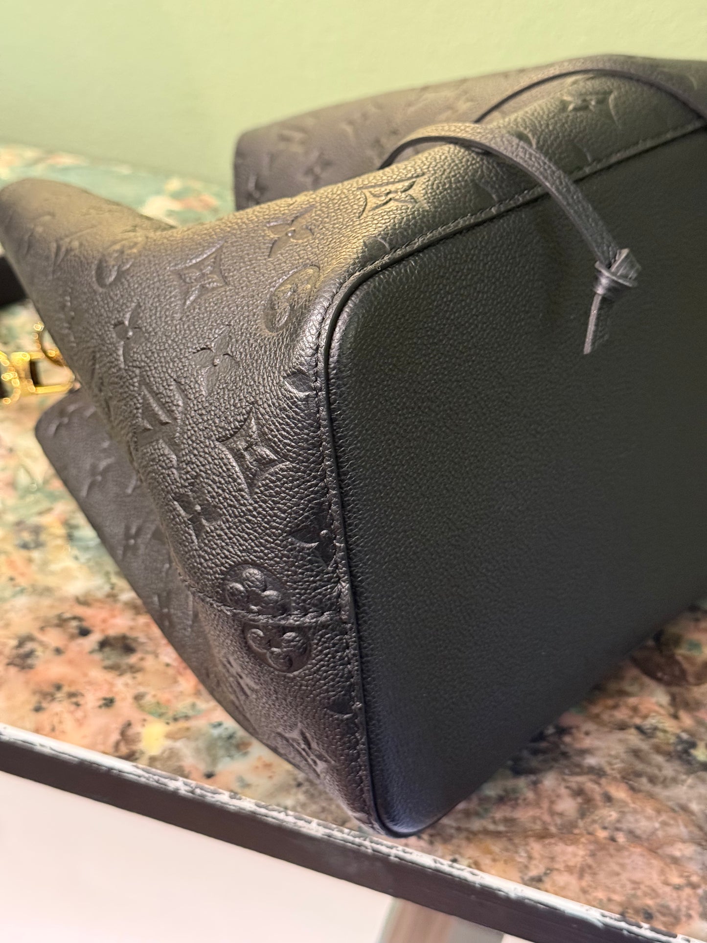 LOUIS VUITTON BLACK EMPREINTE NEO NOE SHOULDER BAG