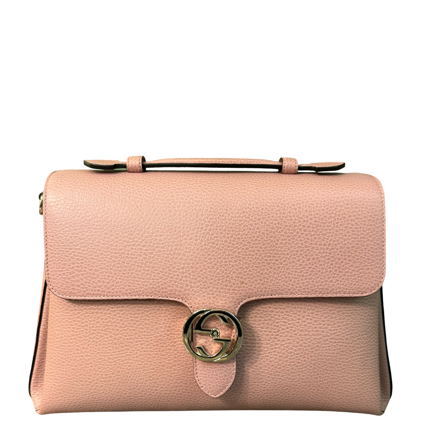 GUCCI LARGE PINK INTERLOCKING SHOULDER BAG