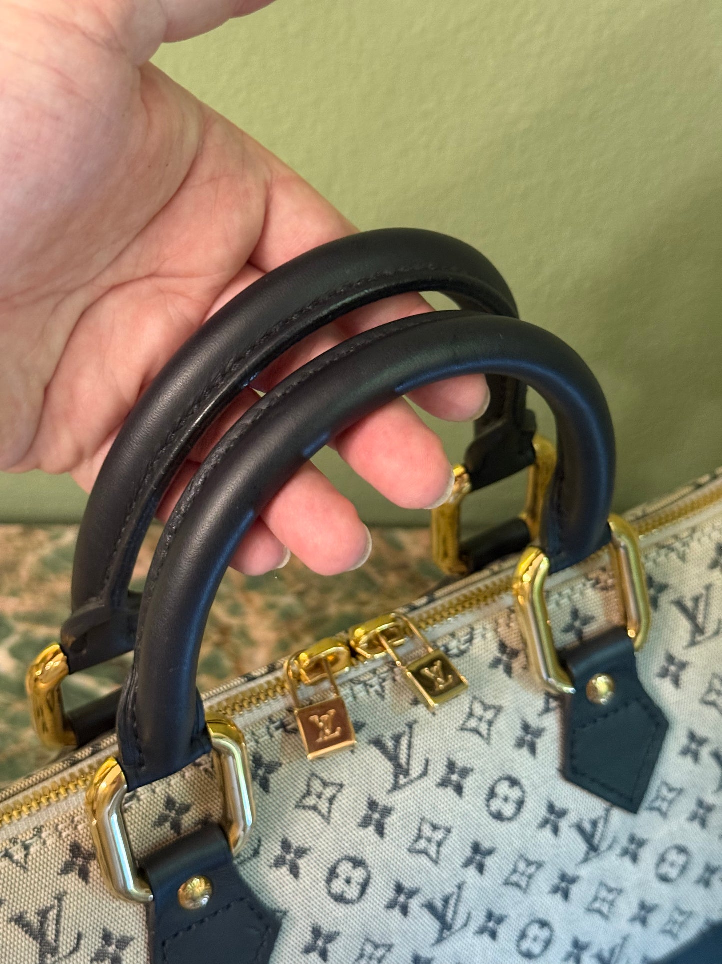 LOUIS VUITTON NAVY MONOGRAM IDYLLE EAST WEST ALMA HANDBAG