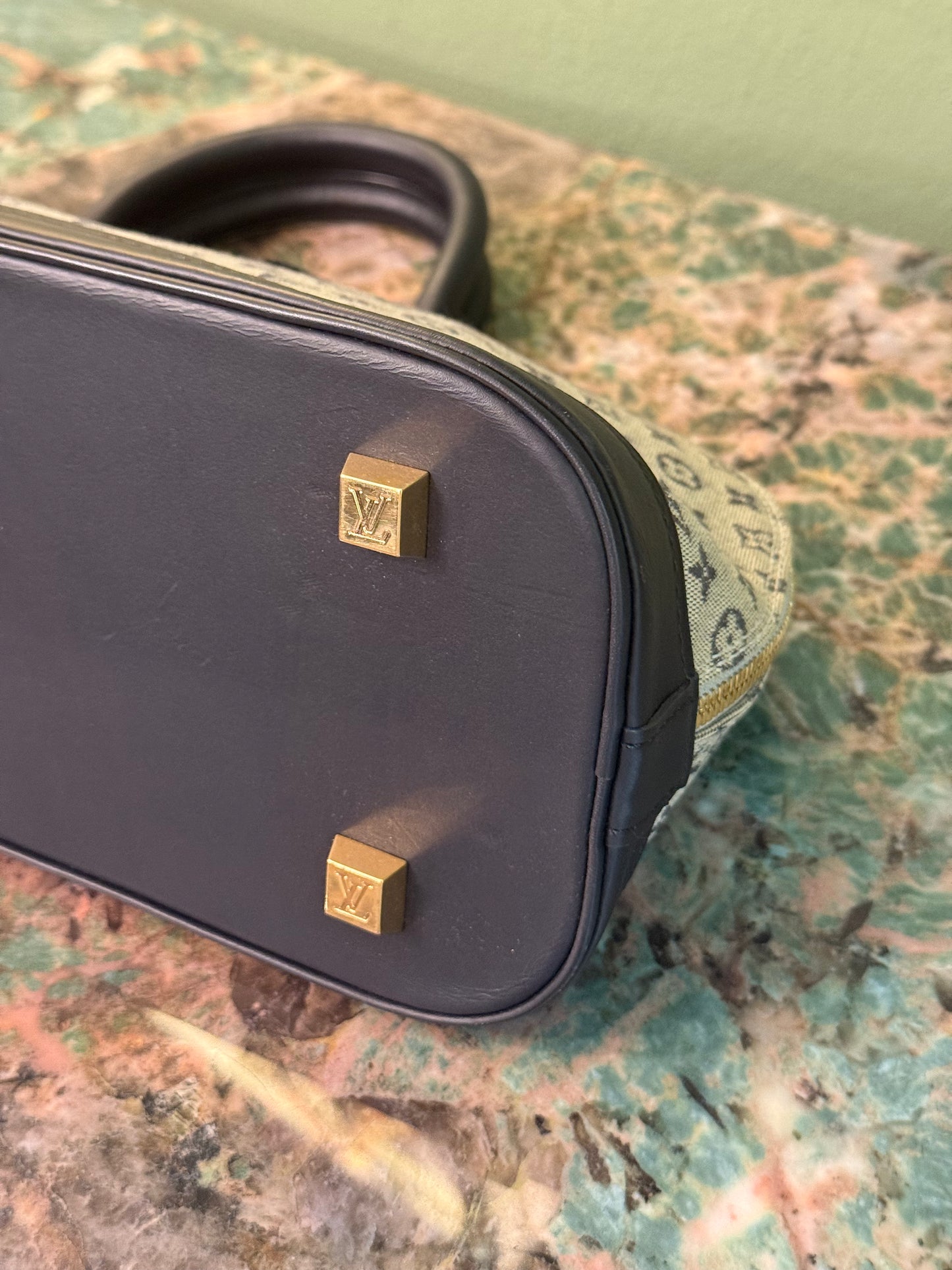 LOUIS VUITTON NAVY MONOGRAM IDYLLE EAST WEST ALMA HANDBAG
