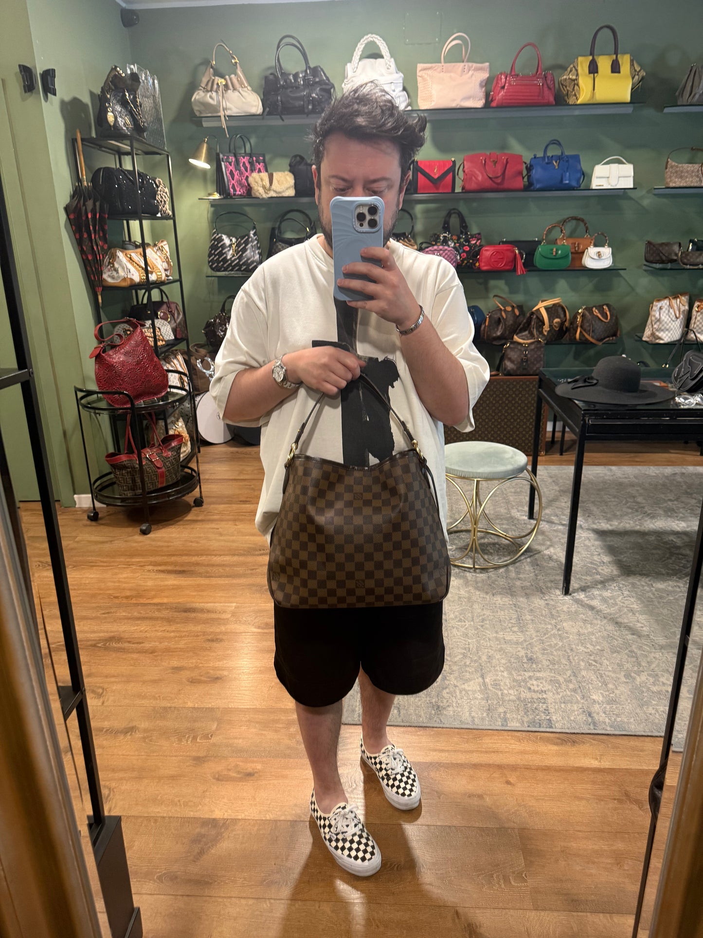 LOUIS VUITTON DAMIER EBENE DELIGHTFUL PM SHOULDER BAG