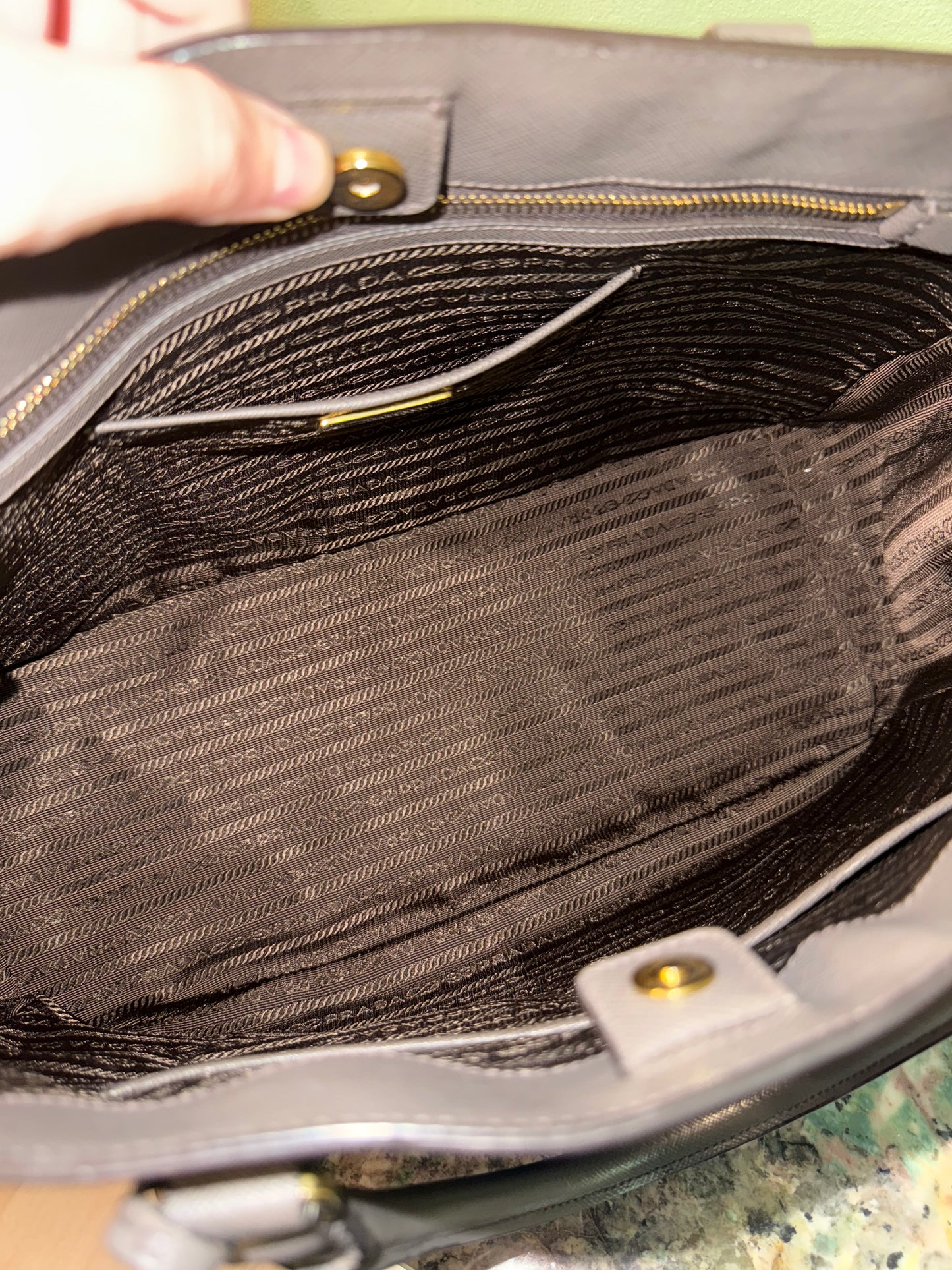 PRADA BROWN LARGE GALLERIA HANDBAG