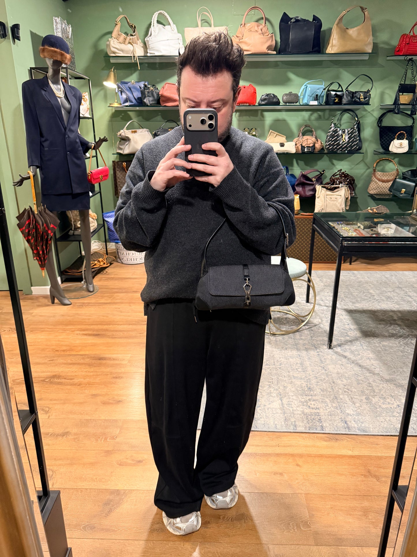 GUCCI BY TOM FORD DENIM FLAP JACKIE SHOULDER BAG