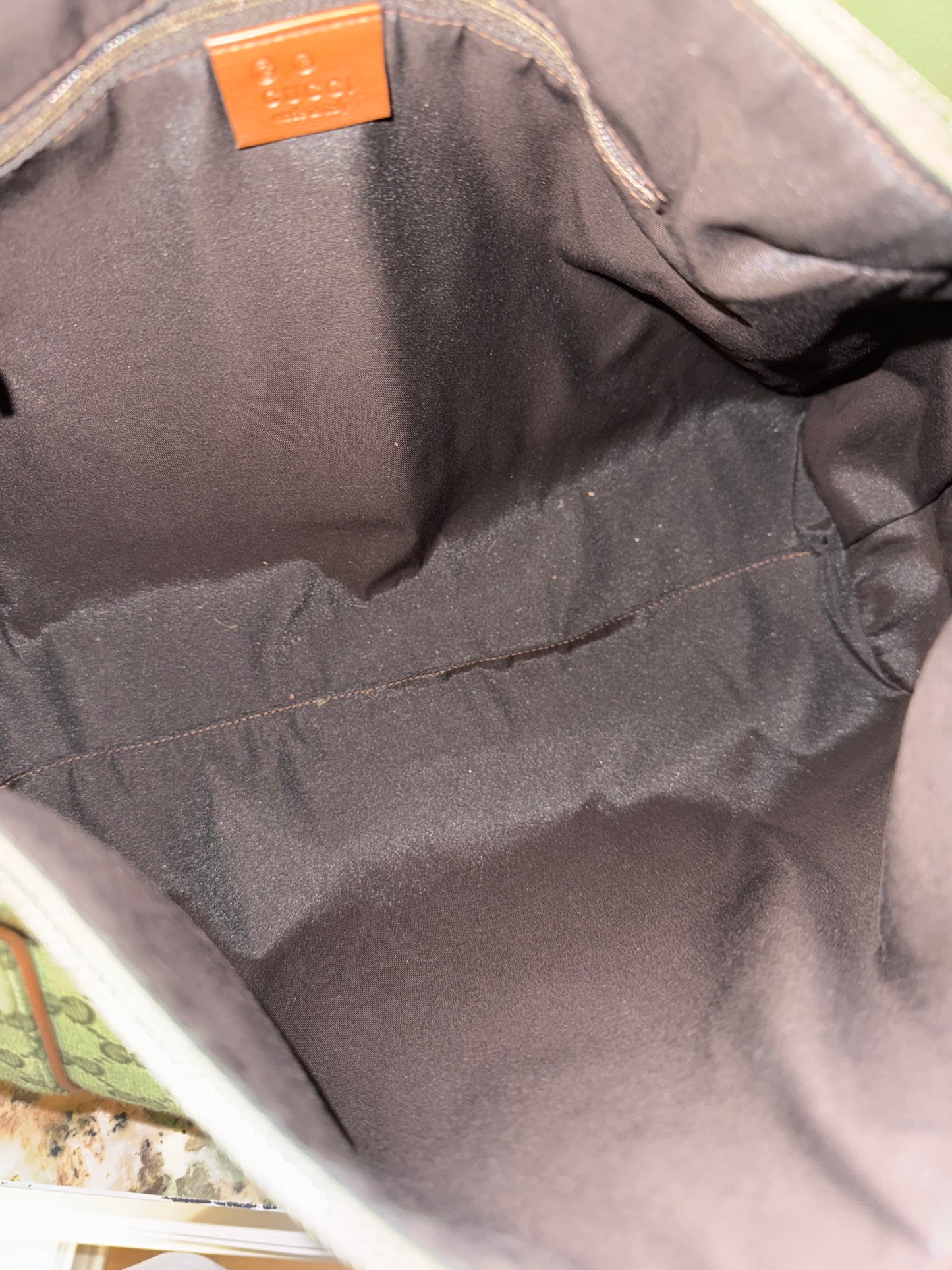 GUCCI ARMY GREEN MONOGRAM LARGE HOBO BAG