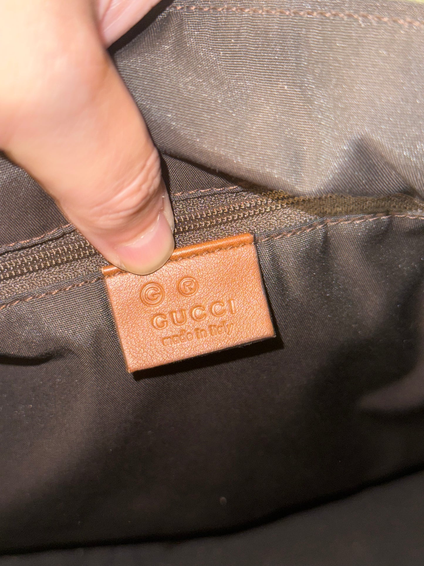 GUCCI ARMY GREEN MONOGRAM LARGE HOBO BAG