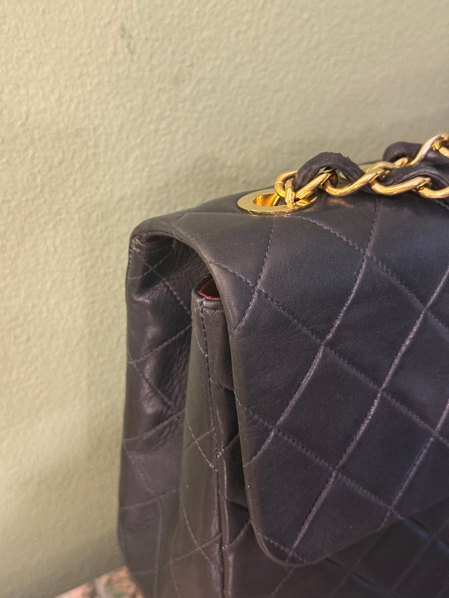 CHANEL DARK BLUE MAXI JUMBO BIG LOGO TIMELESS SINGLE FLAP SHOULDER BAG