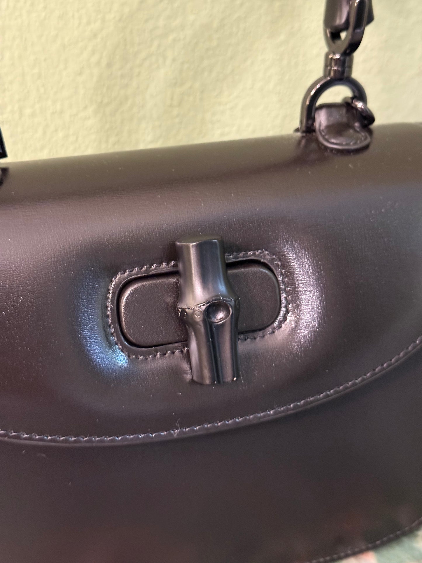 GUCCI SO BLACK SMALL BAMBOO 1947 TOP HANDLE BAG