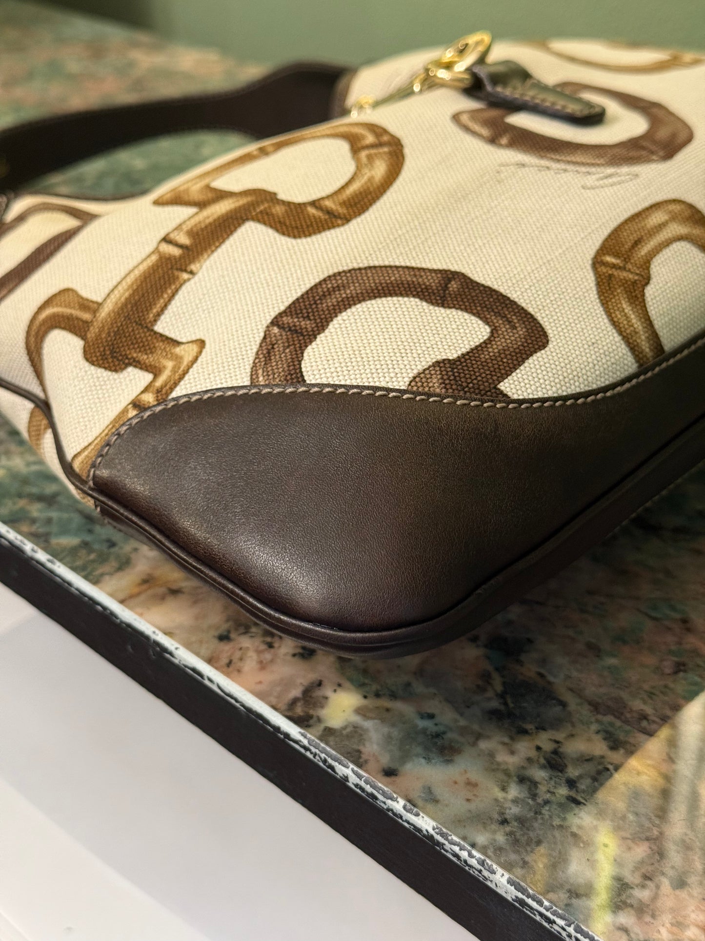 GUCCI HORSEBIT PRINT BOUVIER HOBO BAG