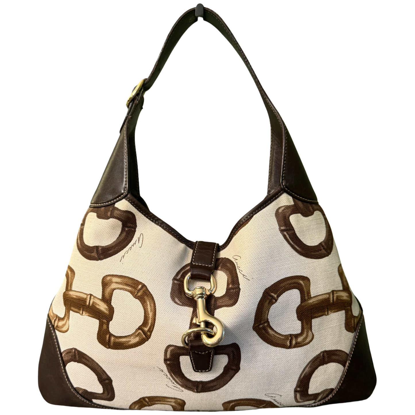 GUCCI HORSEBIT PRINT BOUVIER HOBO BAG