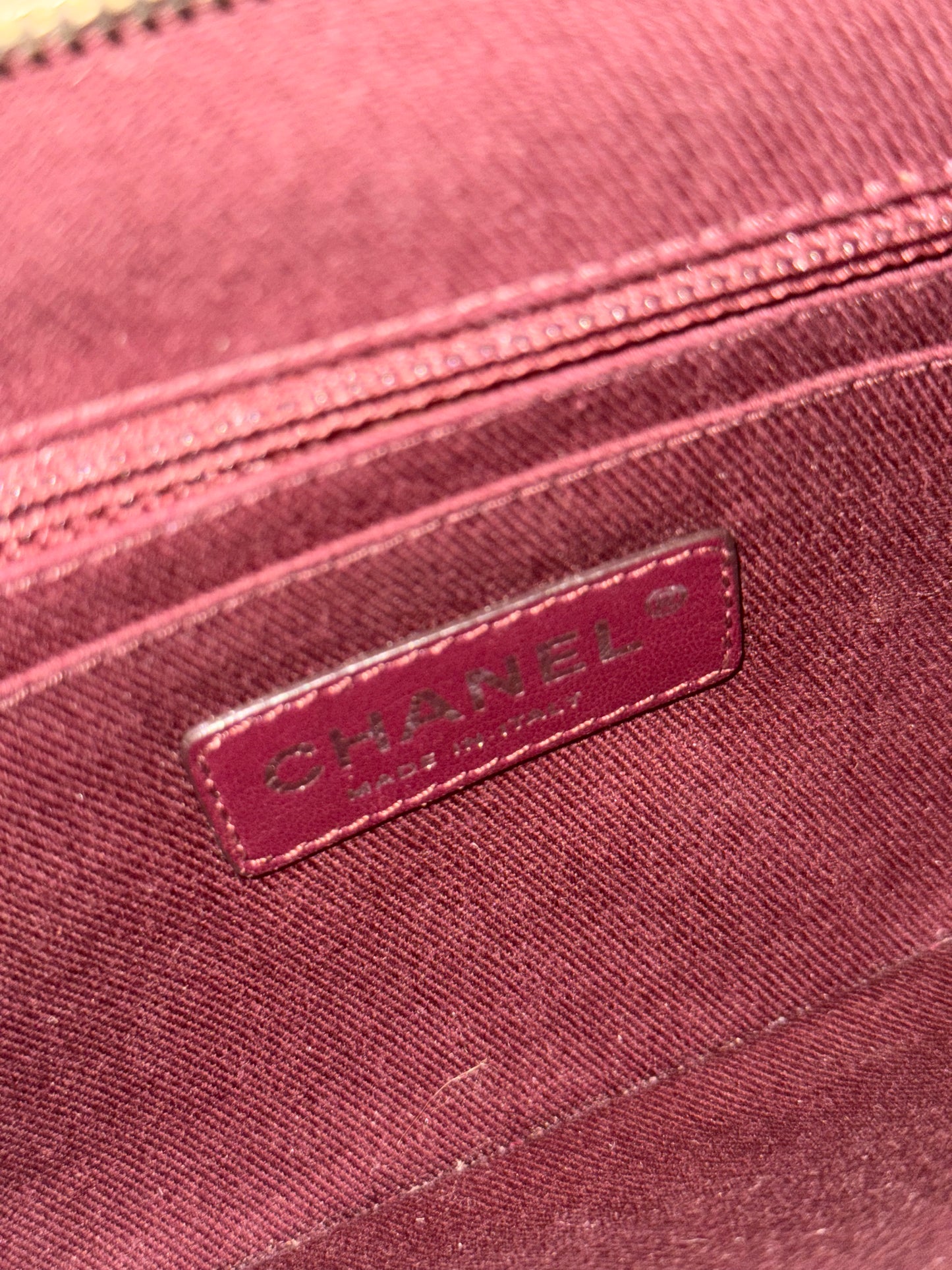 CHANEL DARK BEIGE CHAIN POCHETTE