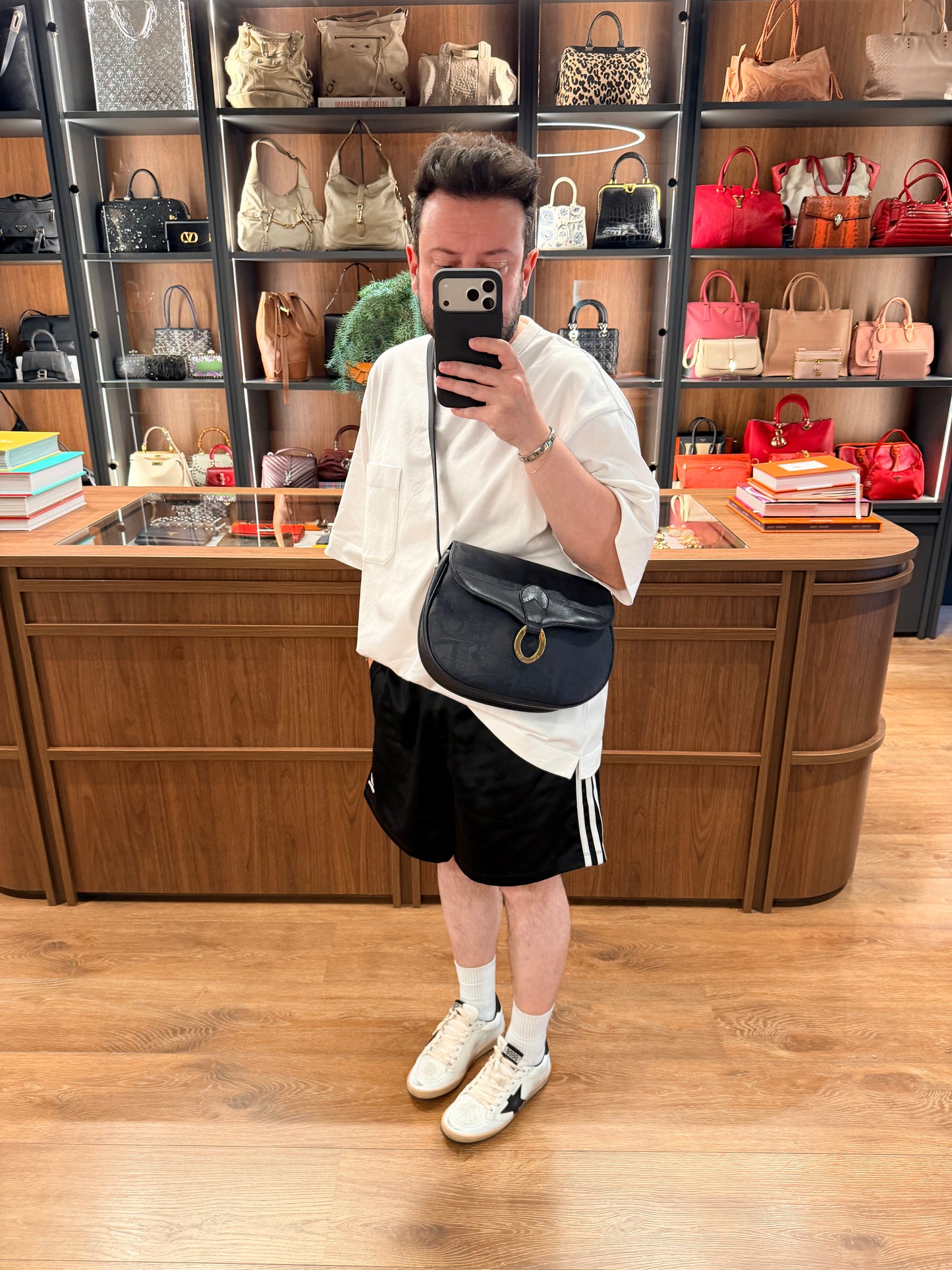DIOR NAVY MAXI OBLIQUE TROTTER CROSSBODY BAG