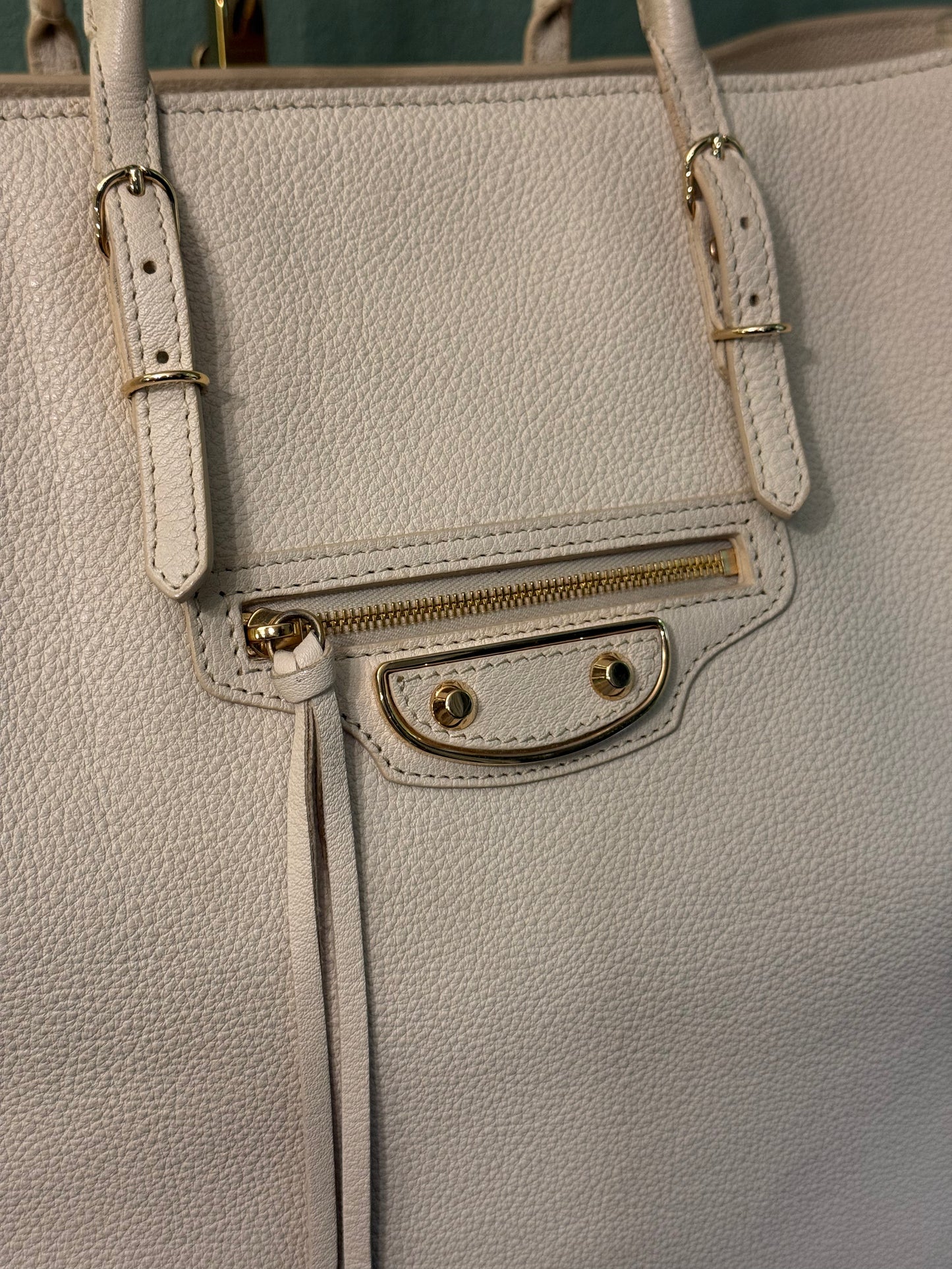 BALENCIAGA BUTTER YELLOW LARGE PAPIER EDGE HANDBAG