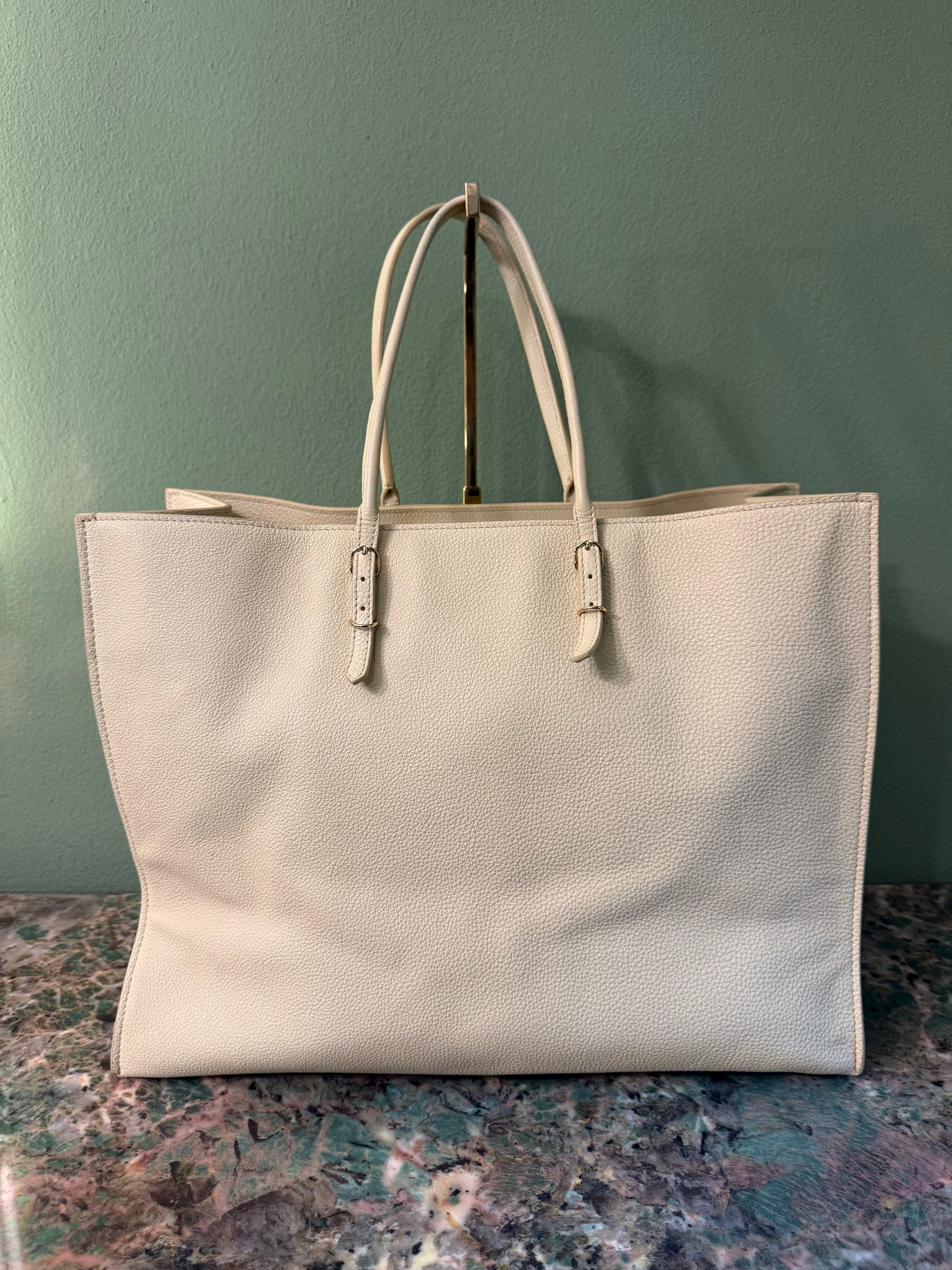 BALENCIAGA BUTTER YELLOW LARGE PAPIER EDGE HANDBAG