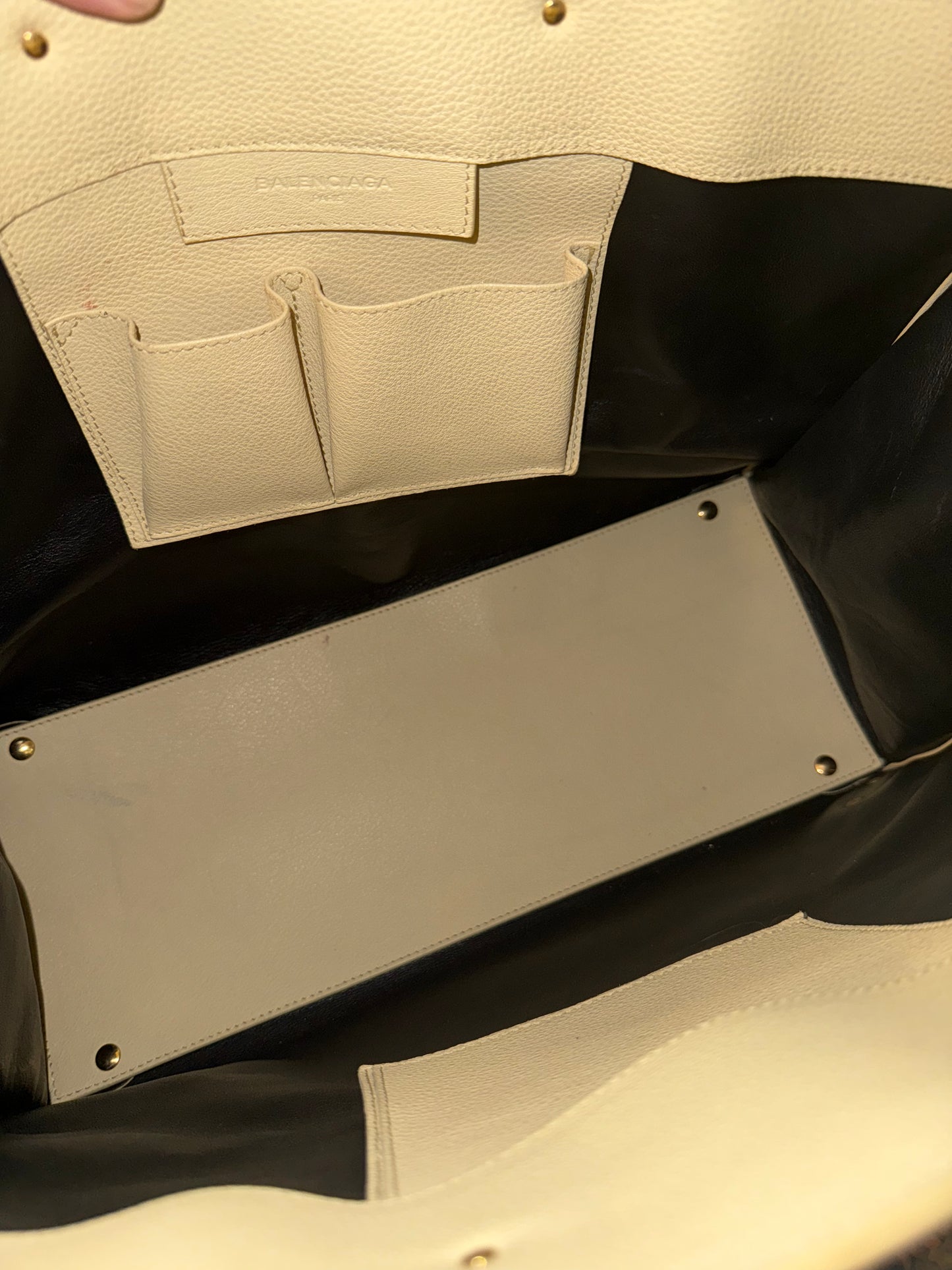 BALENCIAGA BUTTER YELLOW LARGE PAPIER EDGE HANDBAG