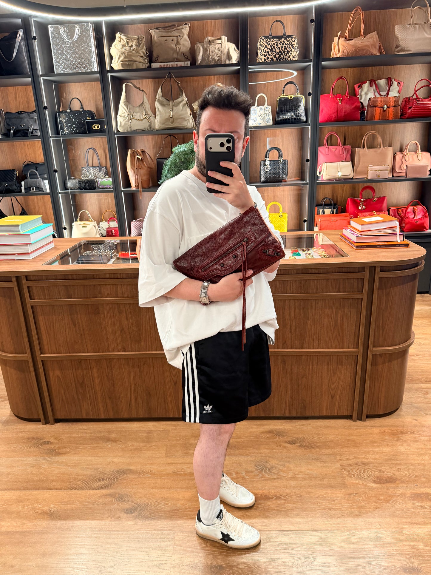 BALENCIAGA RED LE CITY POCHETTE