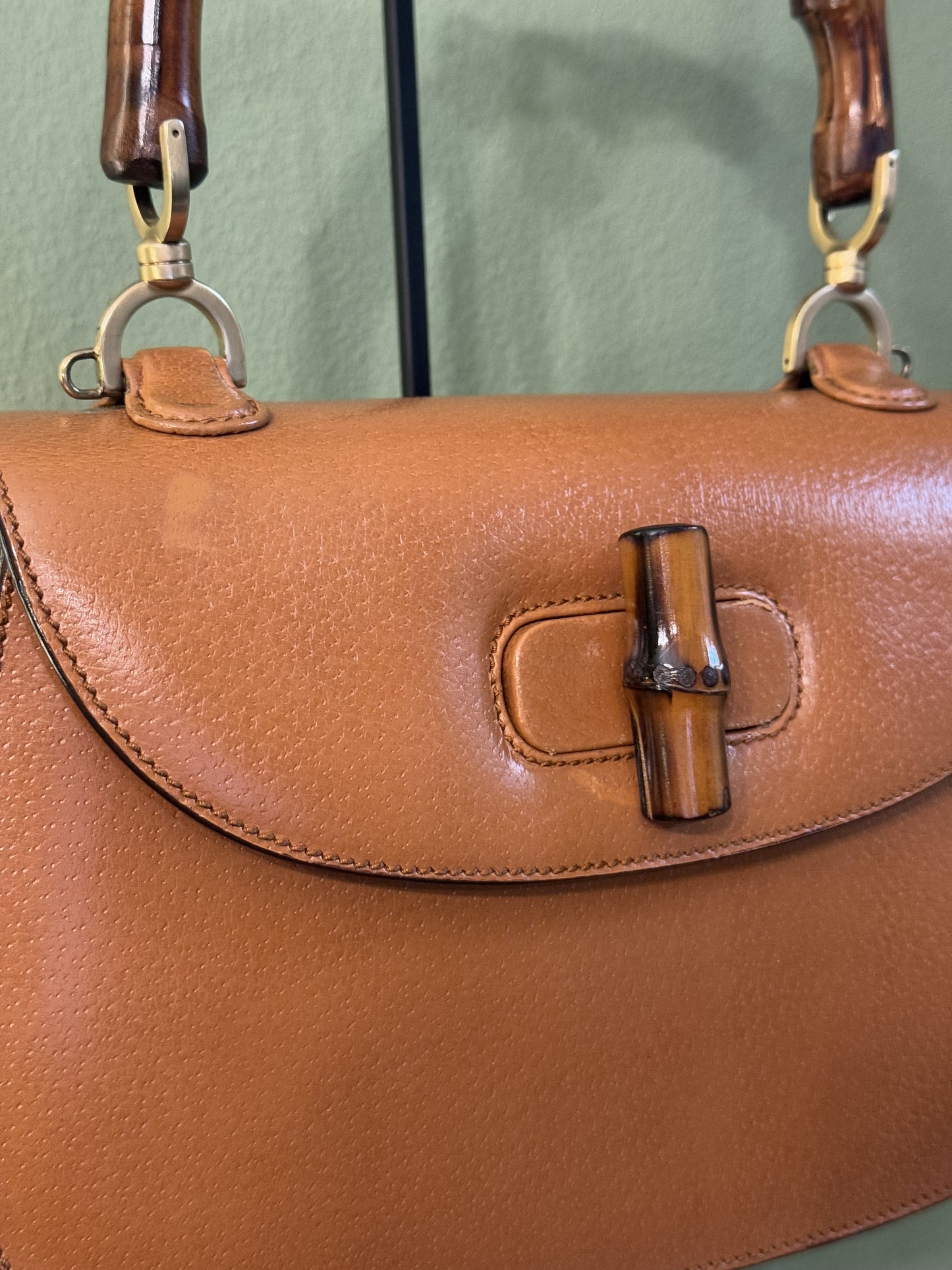 GUCCI BY TOM FORD MEDIUM TAN BAMBOO 1947 TOP HANDLE BAG