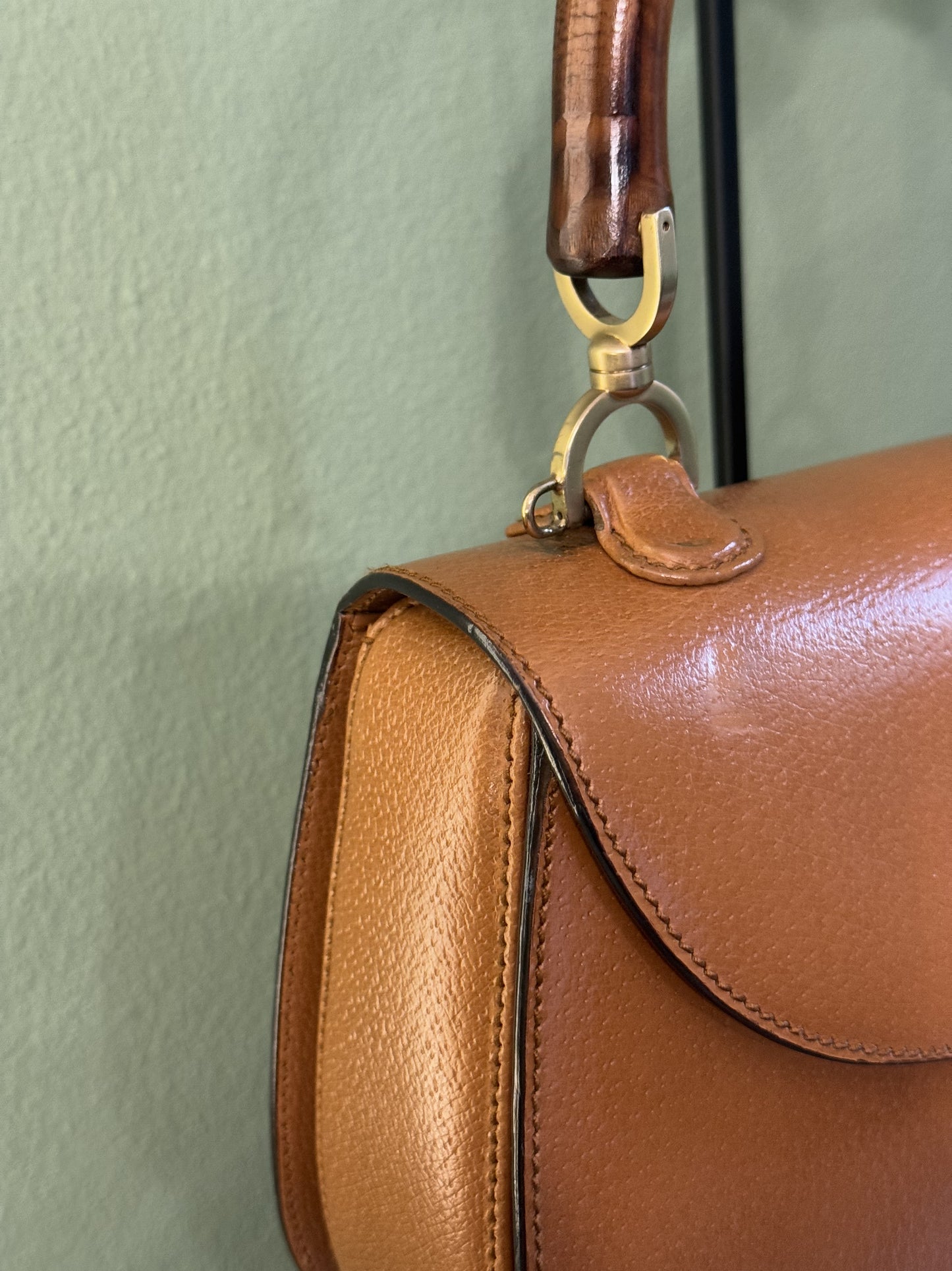 GUCCI BY TOM FORD MEDIUM TAN BAMBOO 1947 TOP HANDLE BAG