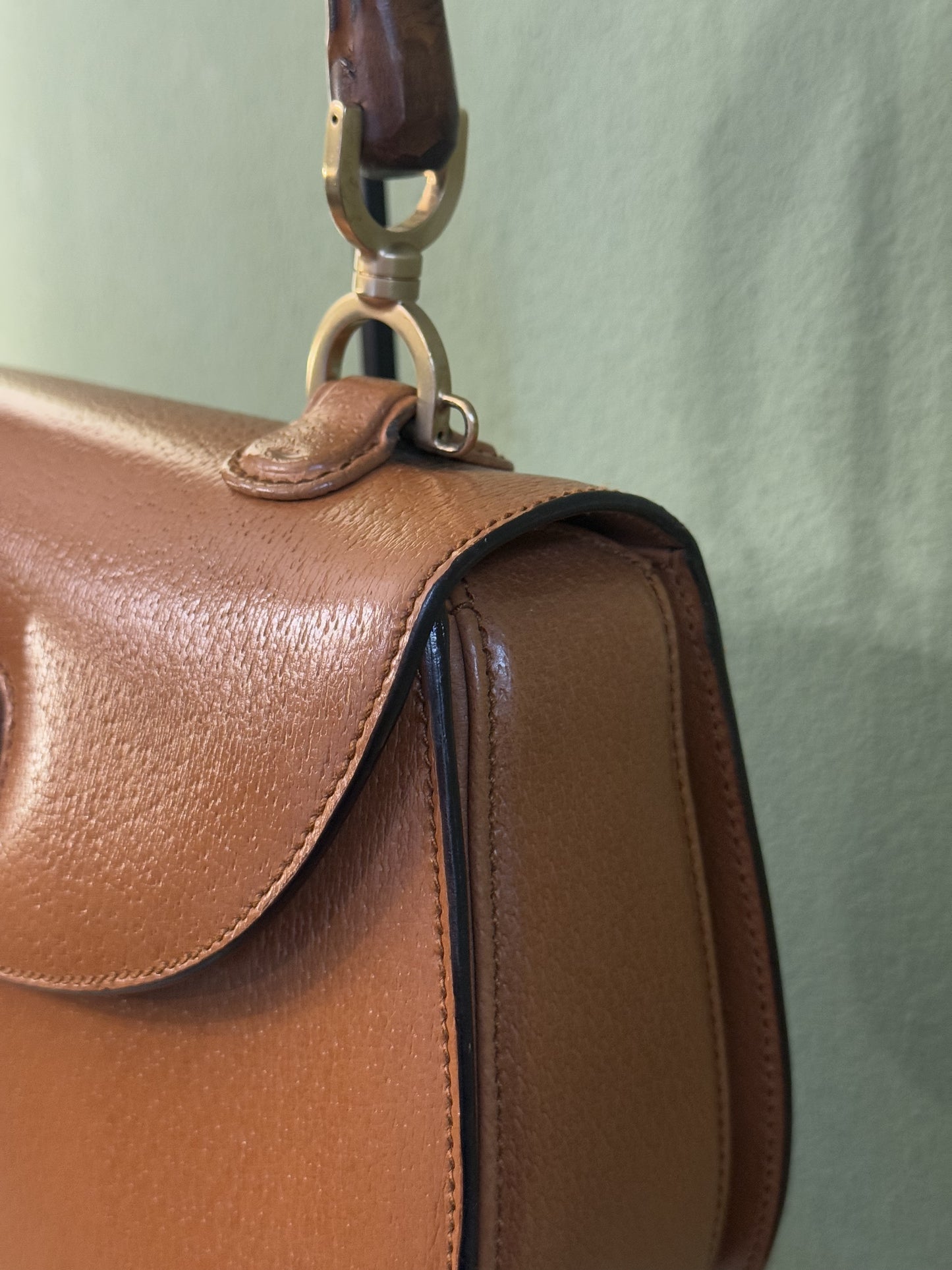 GUCCI BY TOM FORD MEDIUM TAN BAMBOO 1947 TOP HANDLE BAG