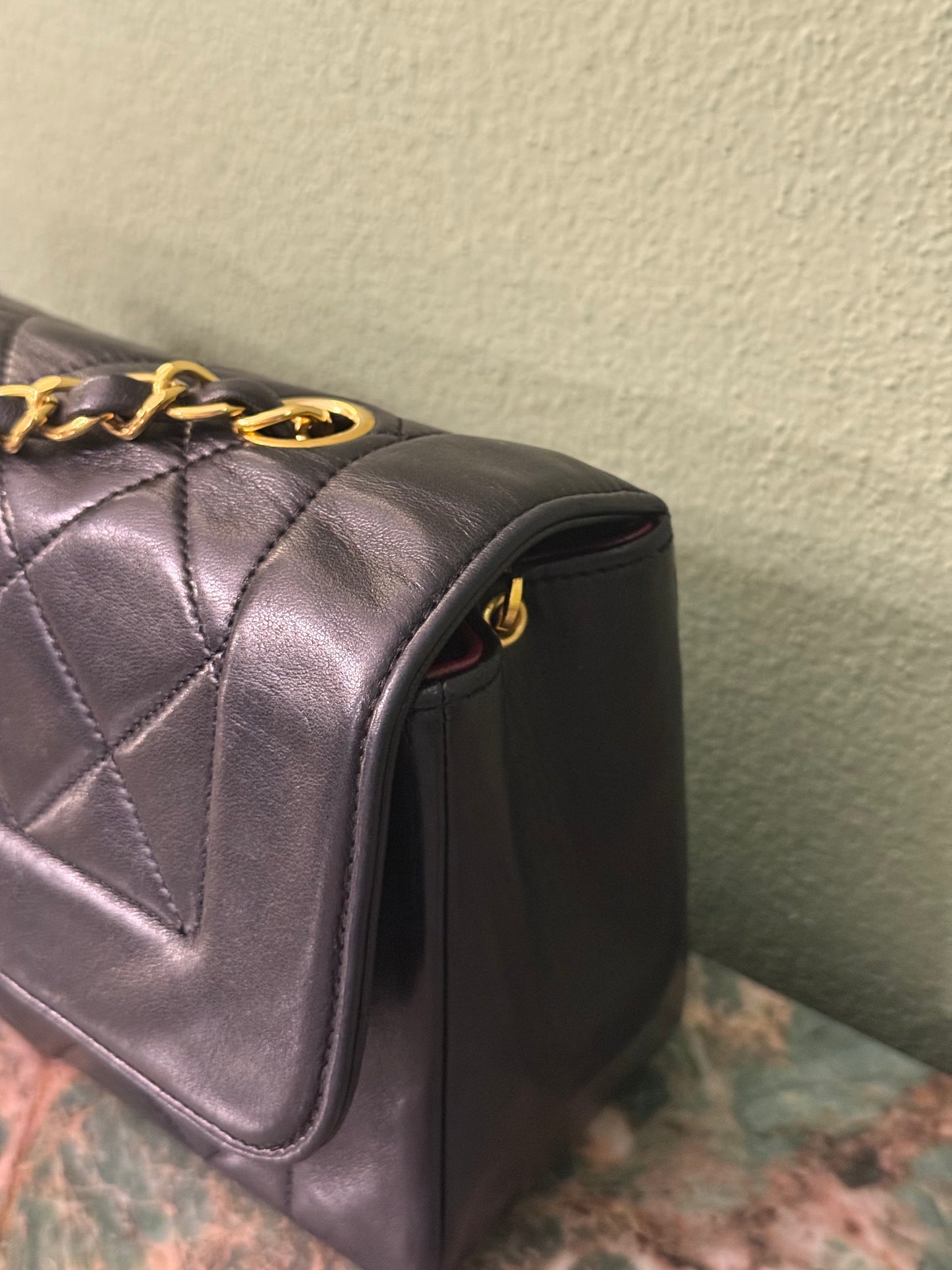 CHANEL BLACK LAMBSKIN SMALL DIANA CROSSBODY BAG