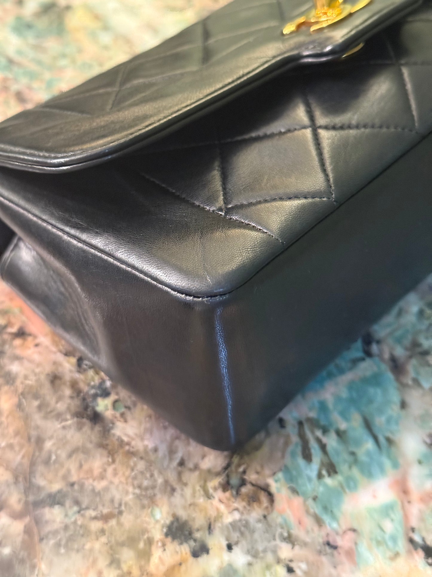CHANEL BLACK LAMBSKIN SMALL DIANA CROSSBODY BAG