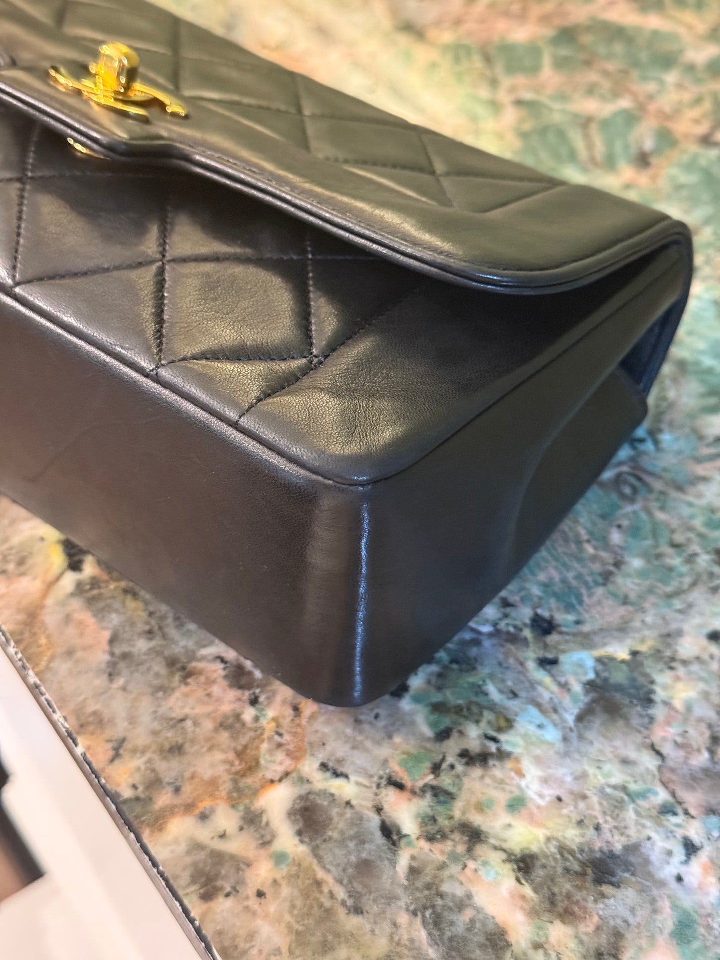 CHANEL BLACK LAMBSKIN SMALL DIANA CROSSBODY BAG