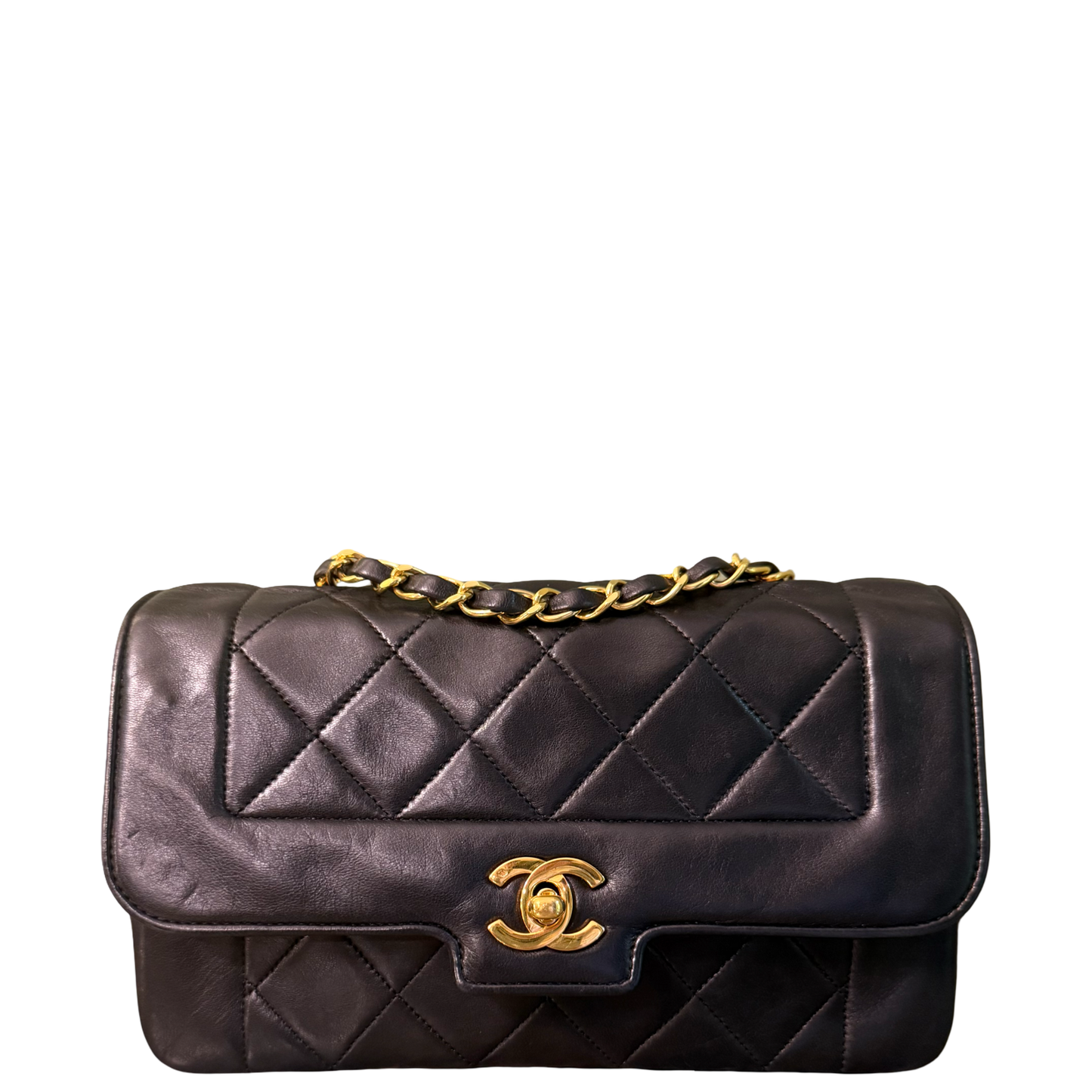 CHANEL BLACK LAMBSKIN SMALL DIANA CROSSBODY BAG