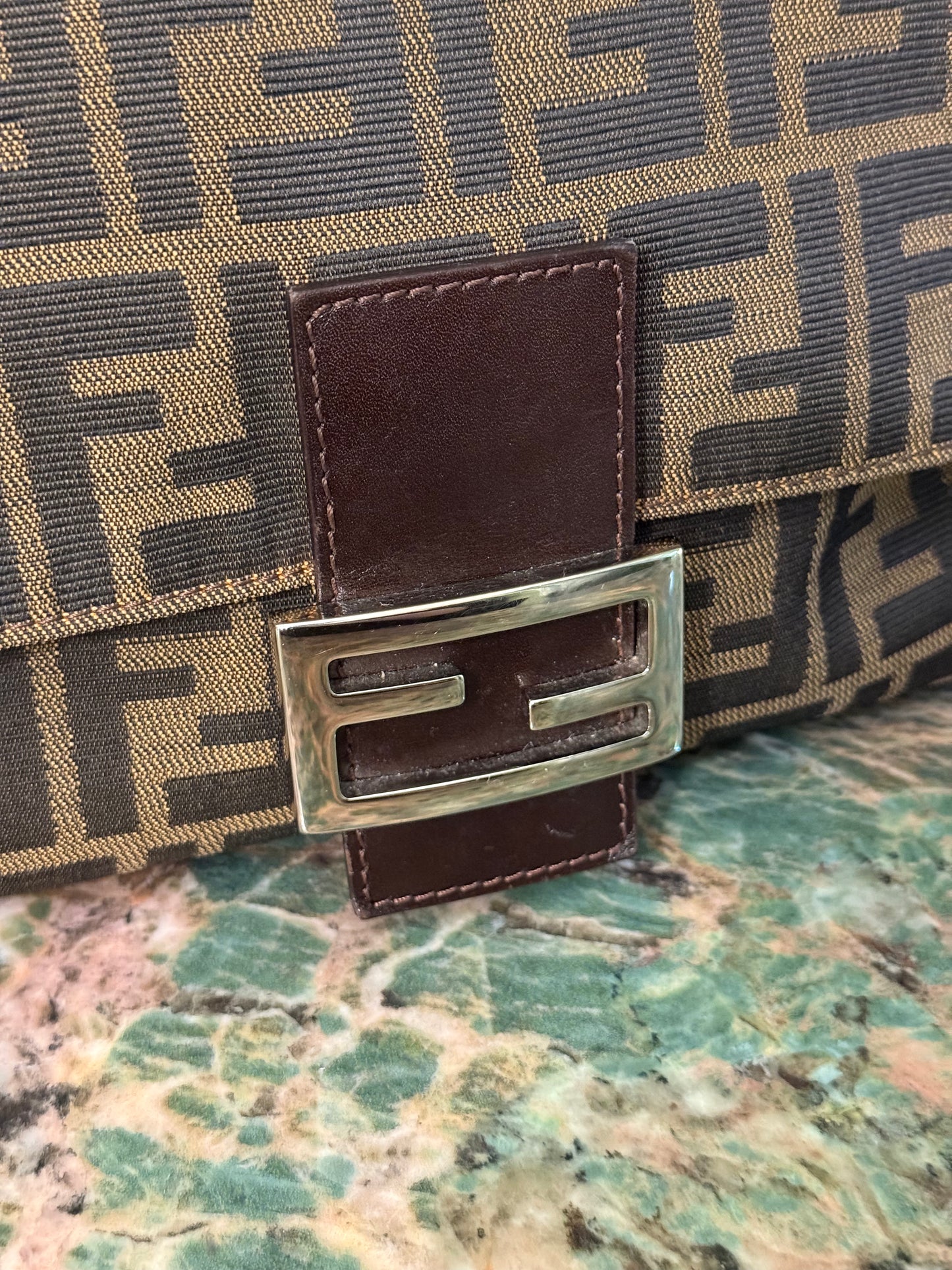 FENDI ZUCCA MAMA BAGUETTE SHOULDER BAG
