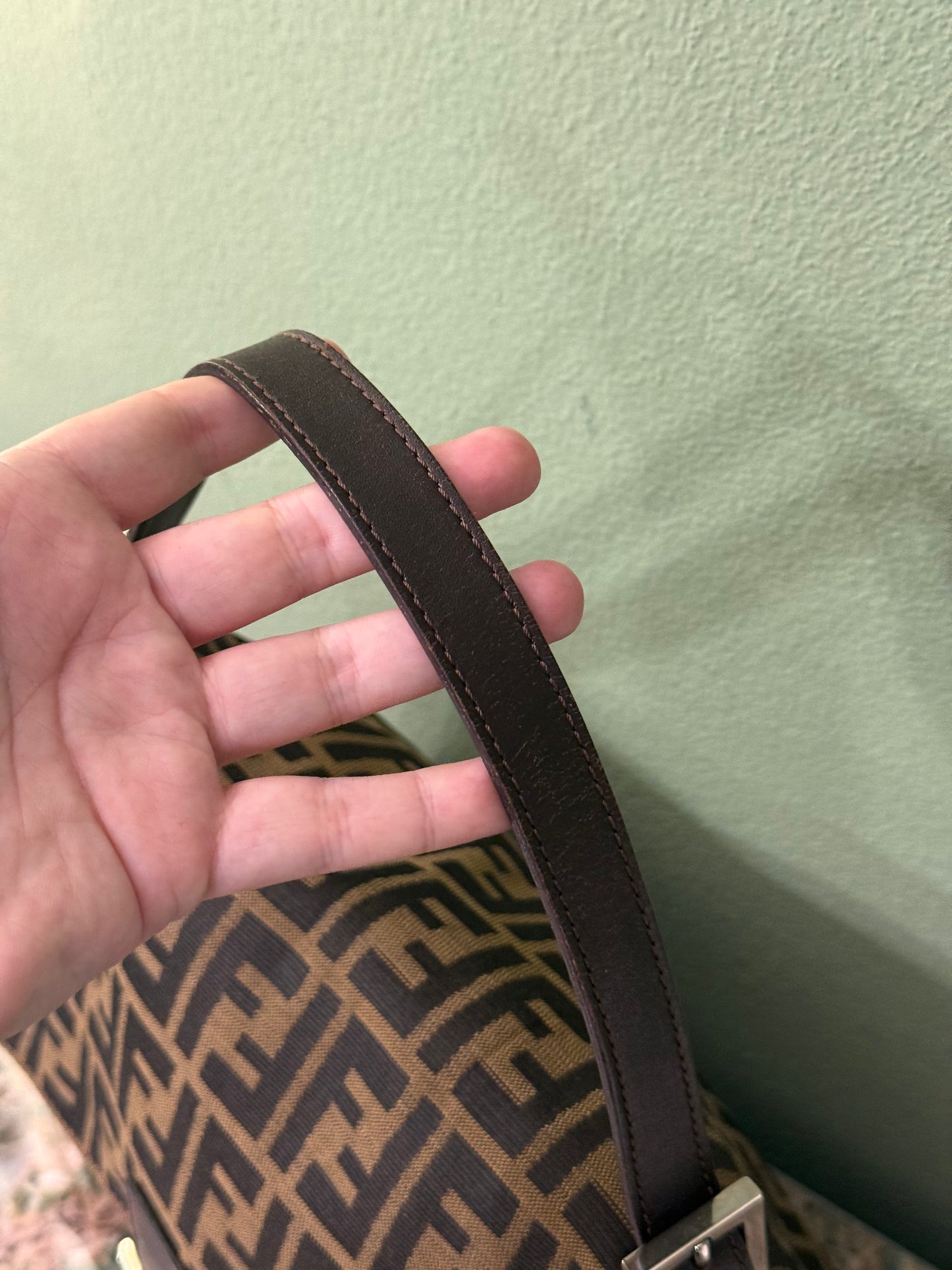 FENDI ZUCCA MAMA BAGUETTE SHOULDER BAG