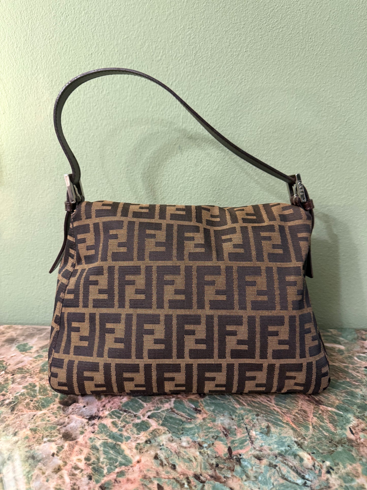 FENDI ZUCCA MAMA BAGUETTE SHOULDER BAG