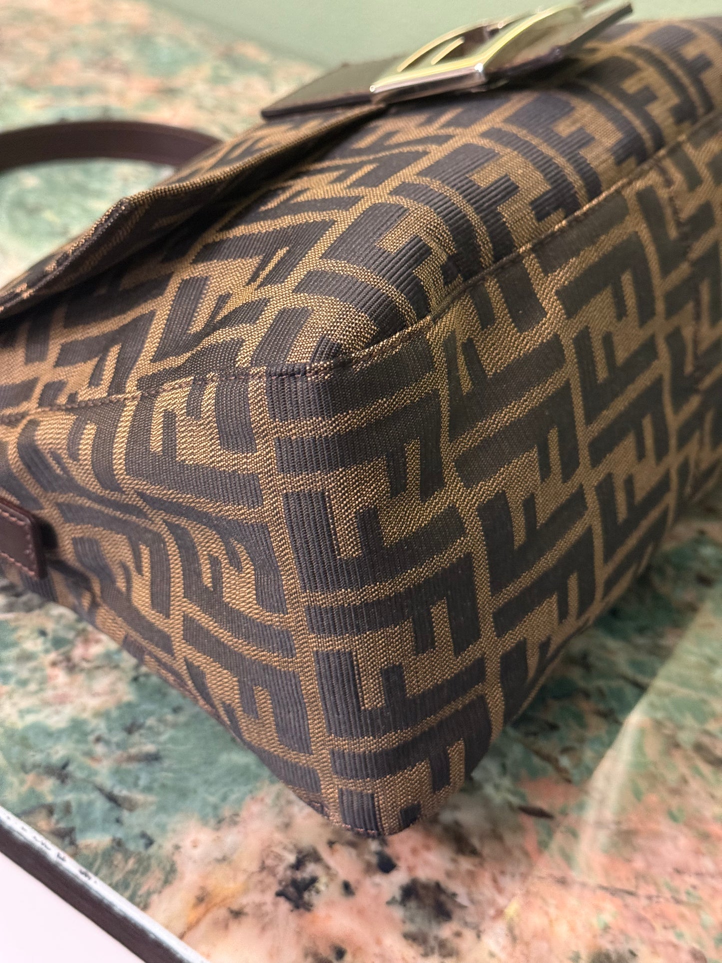FENDI ZUCCA MAMA BAGUETTE SHOULDER BAG