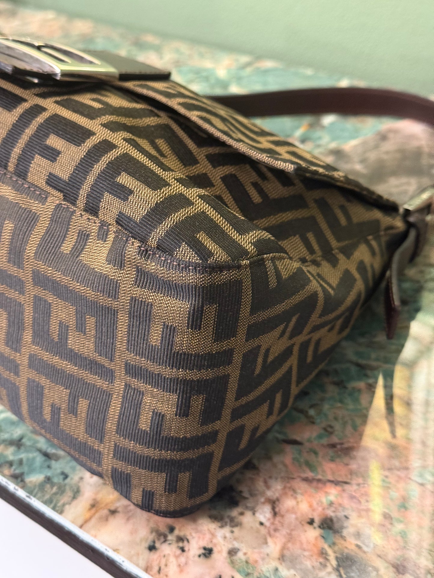 FENDI ZUCCA MAMA BAGUETTE SHOULDER BAG