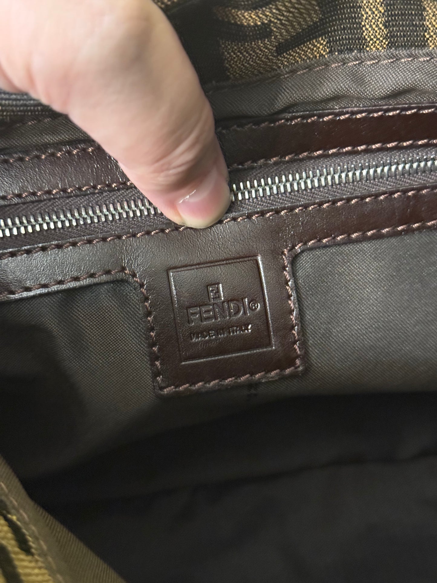 FENDI ZUCCA MAMA BAGUETTE SHOULDER BAG
