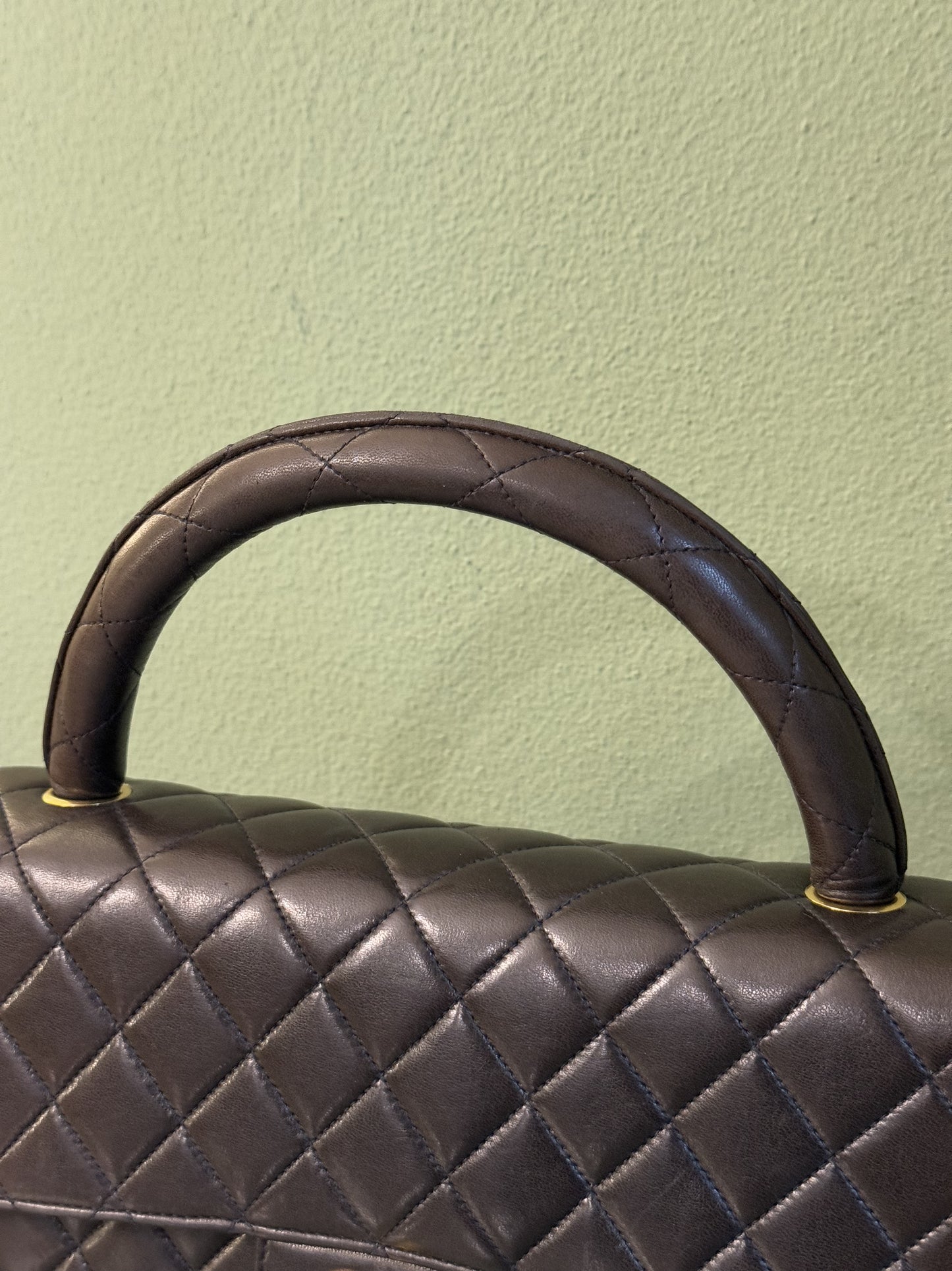 CHANEL DARK BROWN KELLY PARENT SINGLE FLAP TOP HANDLE BAG
