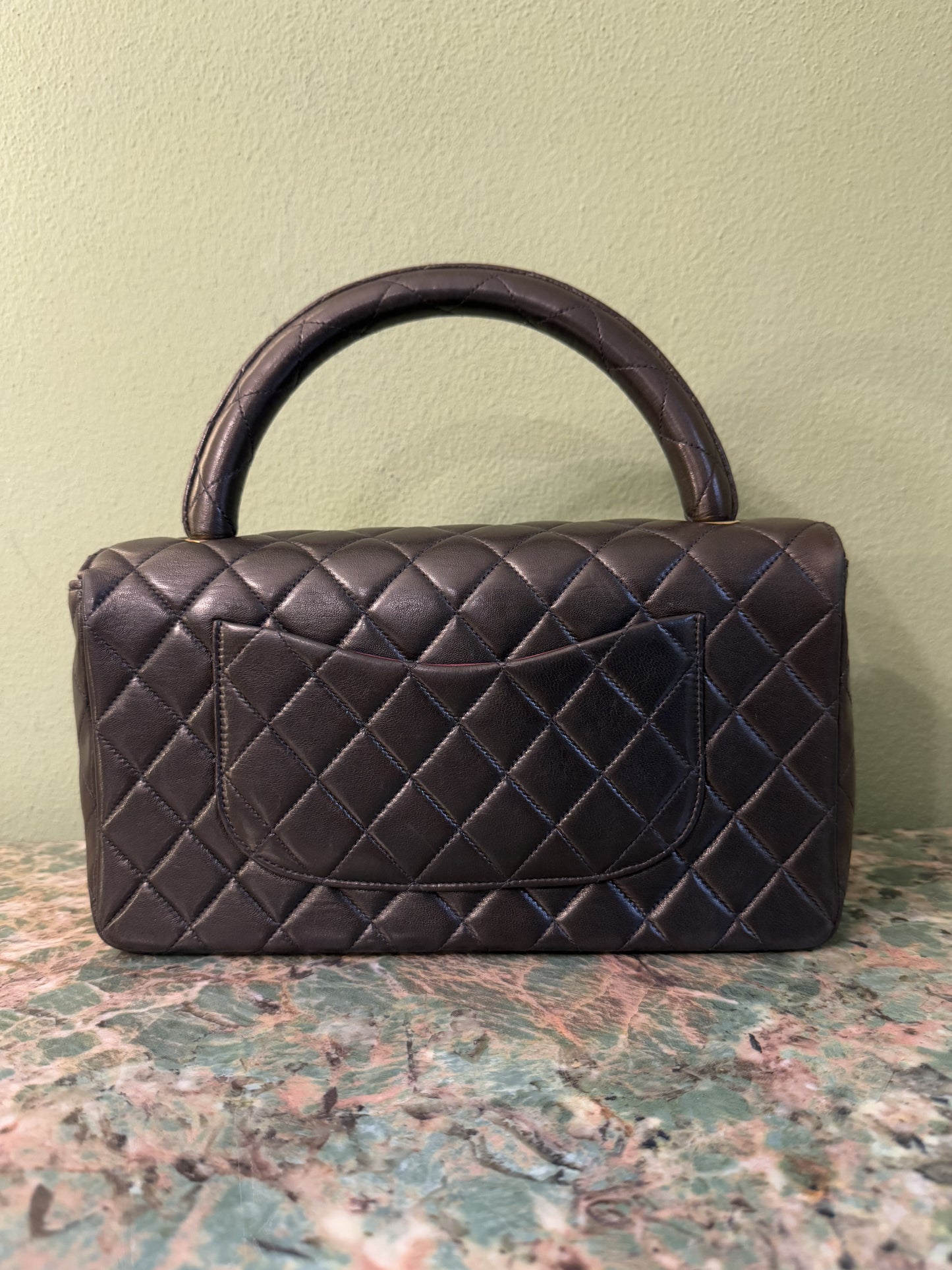 CHANEL DARK BROWN KELLY PARENT SINGLE FLAP TOP HANDLE BAG
