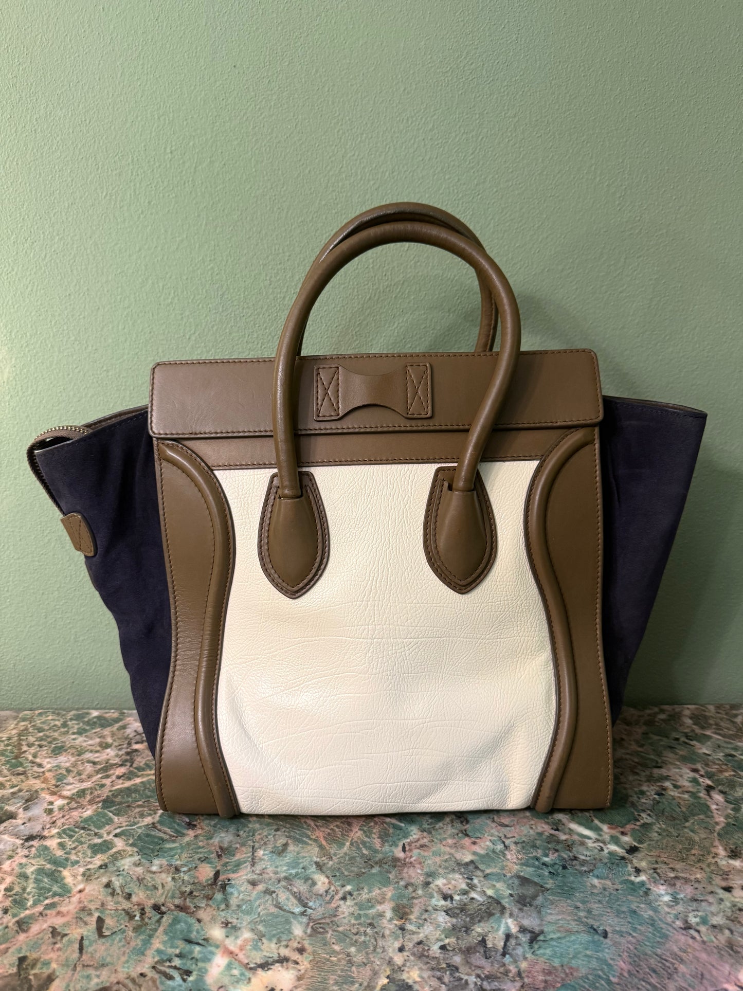 CELINE TRICOLOR MINI LUGGAGE HANDBAG