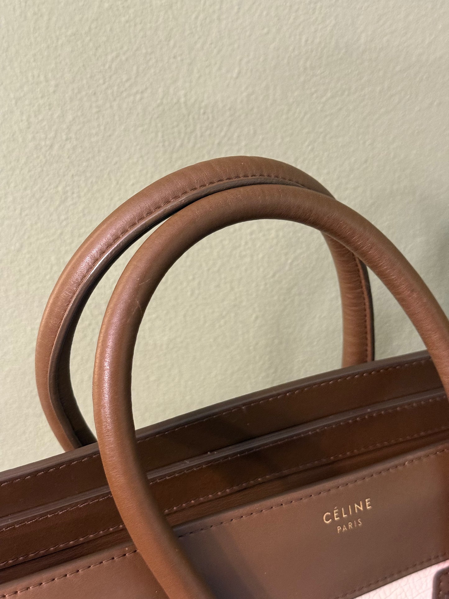 CELINE TRICOLOR MINI LUGGAGE HANDBAG