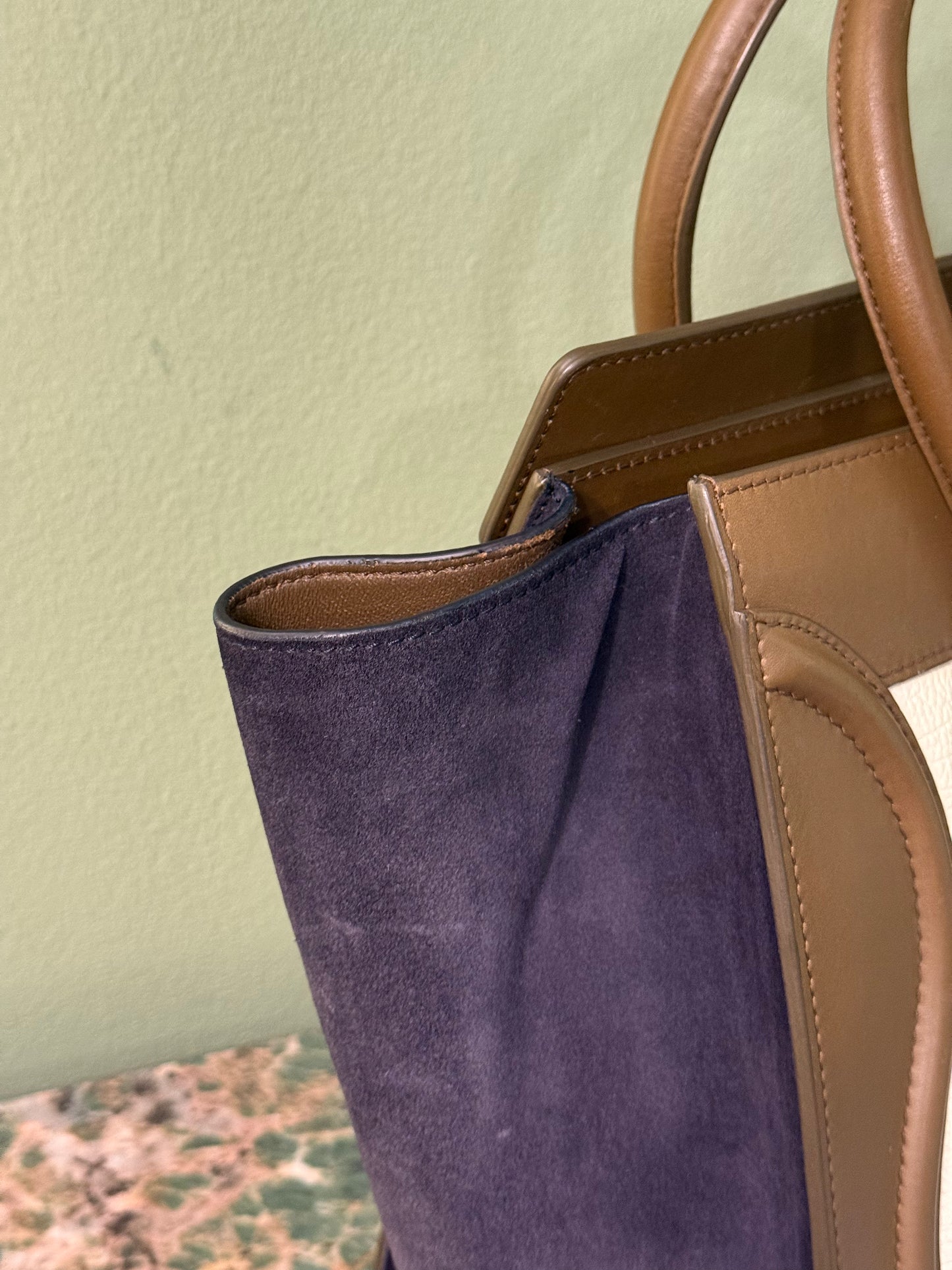 CELINE TRICOLOR MINI LUGGAGE HANDBAG