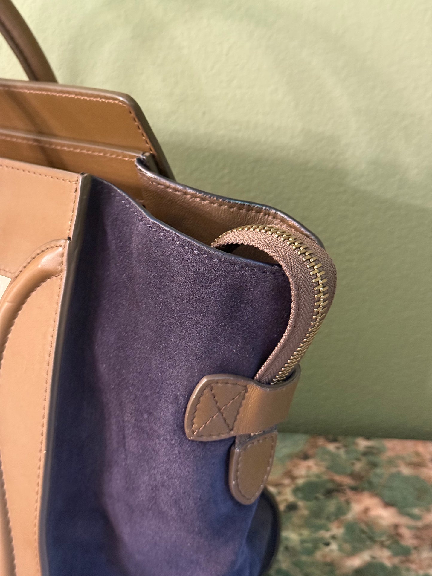 CELINE TRICOLOR MINI LUGGAGE HANDBAG