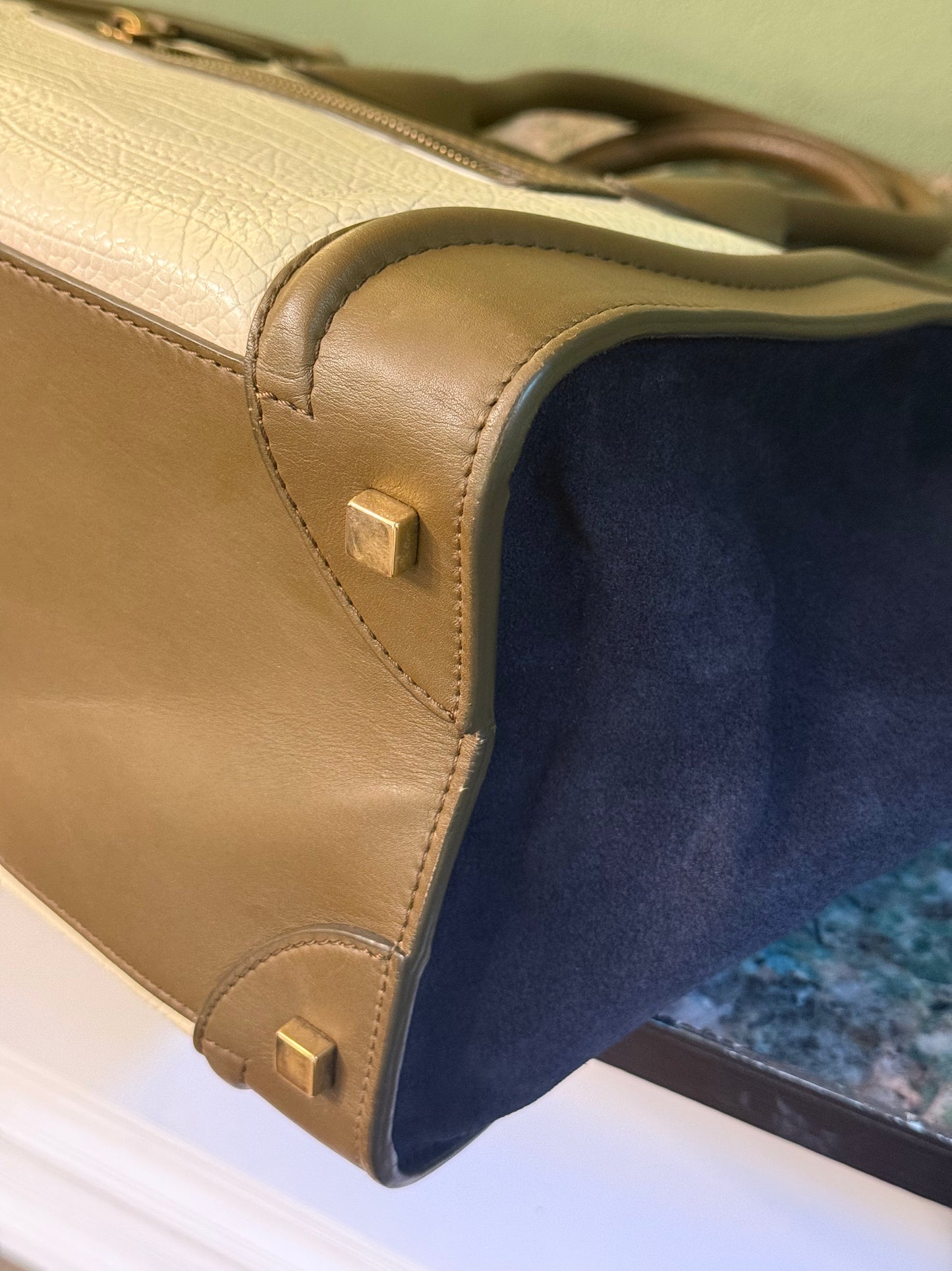 CELINE TRICOLOR MINI LUGGAGE HANDBAG