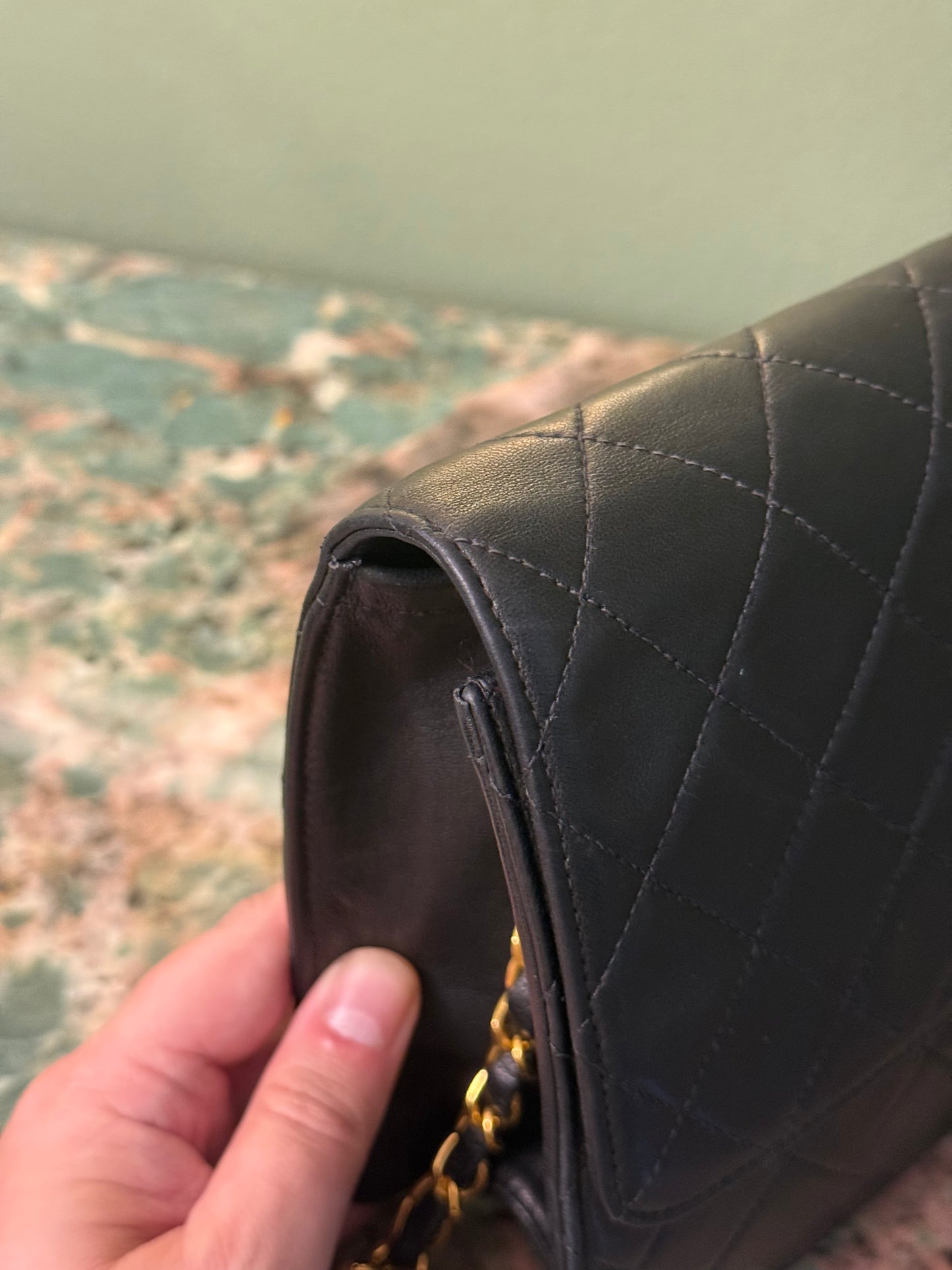 CHANEL BLACK LAMBSKIN SINGLE FLAP SHOULDER BAG