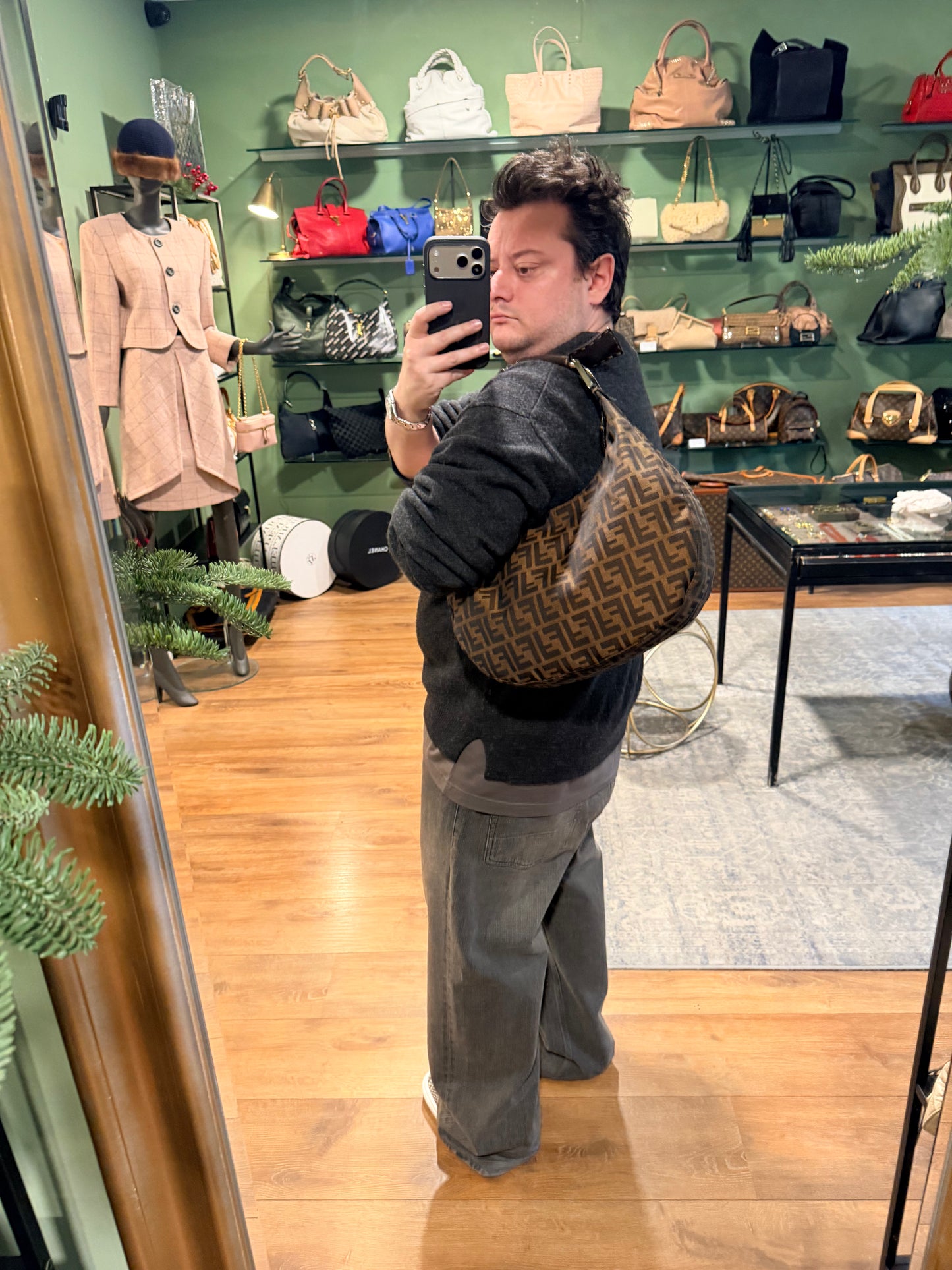 FENDI ZUCCA MEDIUM HOBO BAG