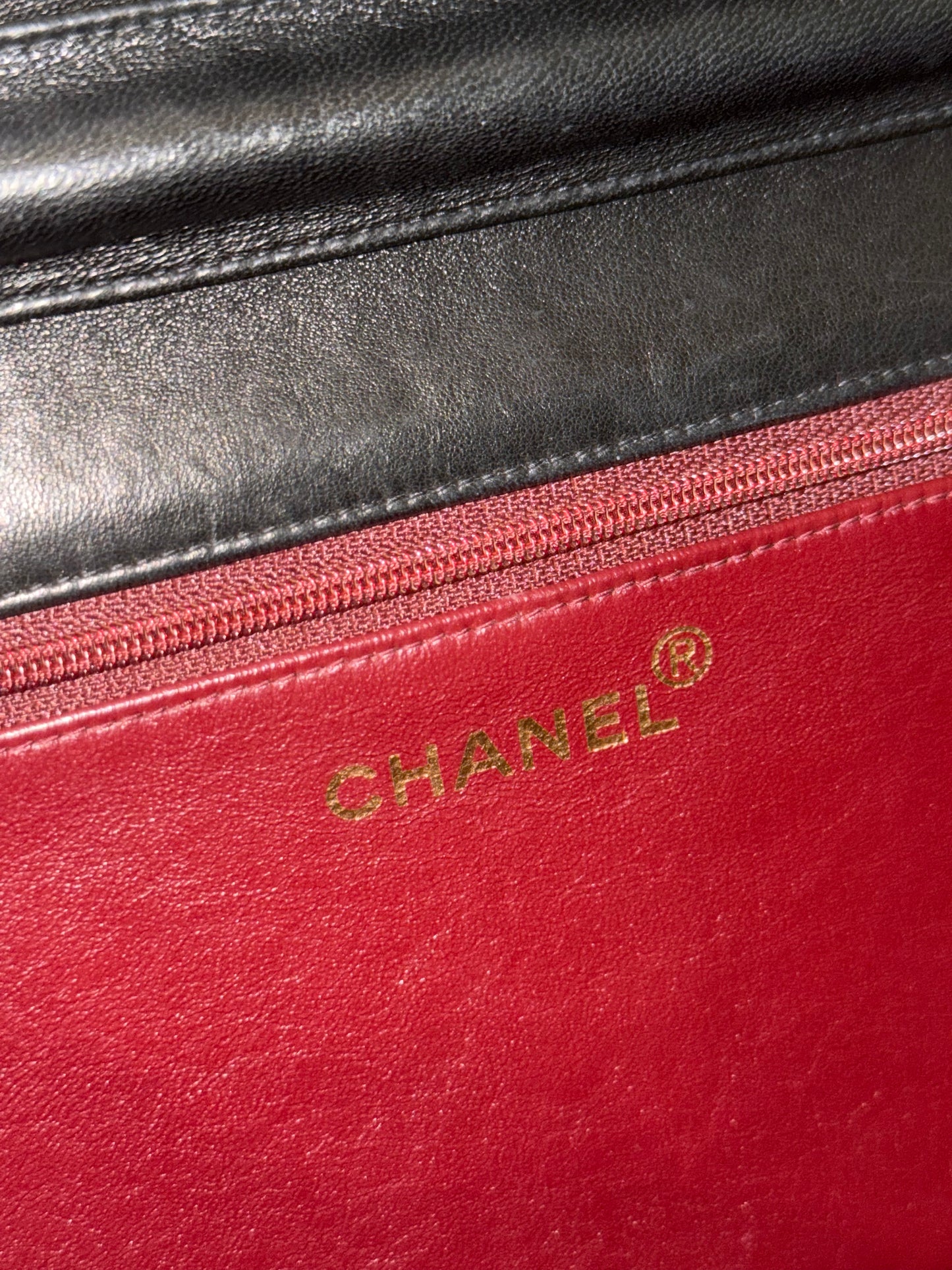 CHANEL BLACK LAMBSKIN SINGLE FLAP SHOULDER BAG