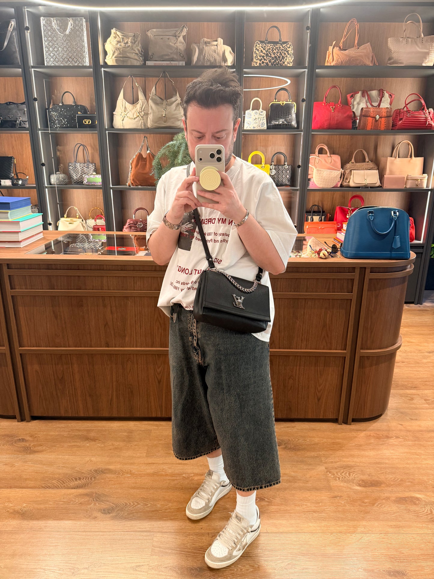 LOUIS VUITTON BLACK LOCKME BB CROSSBODY BAG