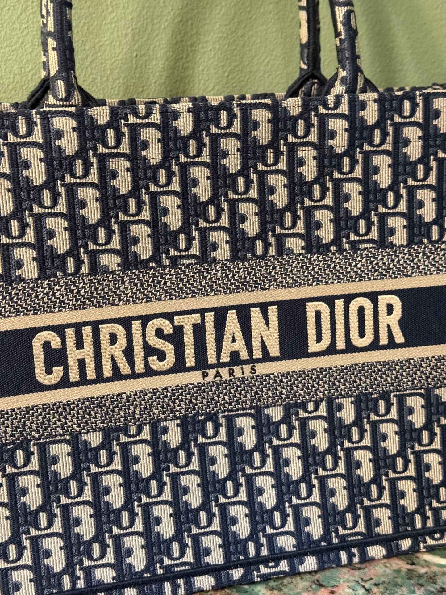 DIOR NAVY OBLIQUE MONOGRAM MEDIUM BOOK TOTE HANDBAG