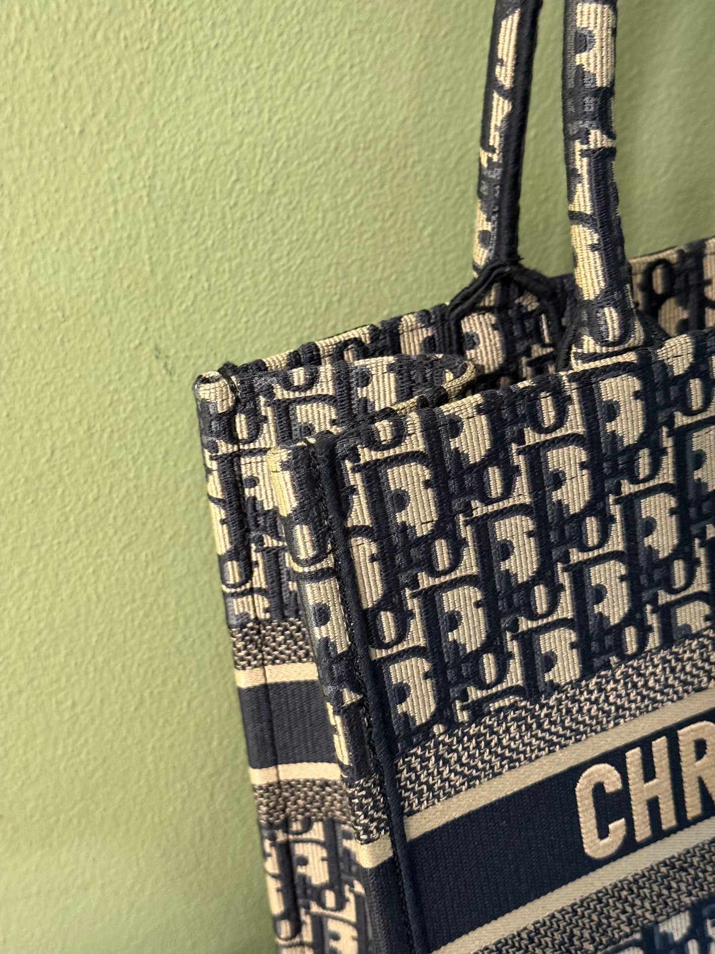 DIOR NAVY OBLIQUE MONOGRAM MEDIUM BOOK TOTE HANDBAG