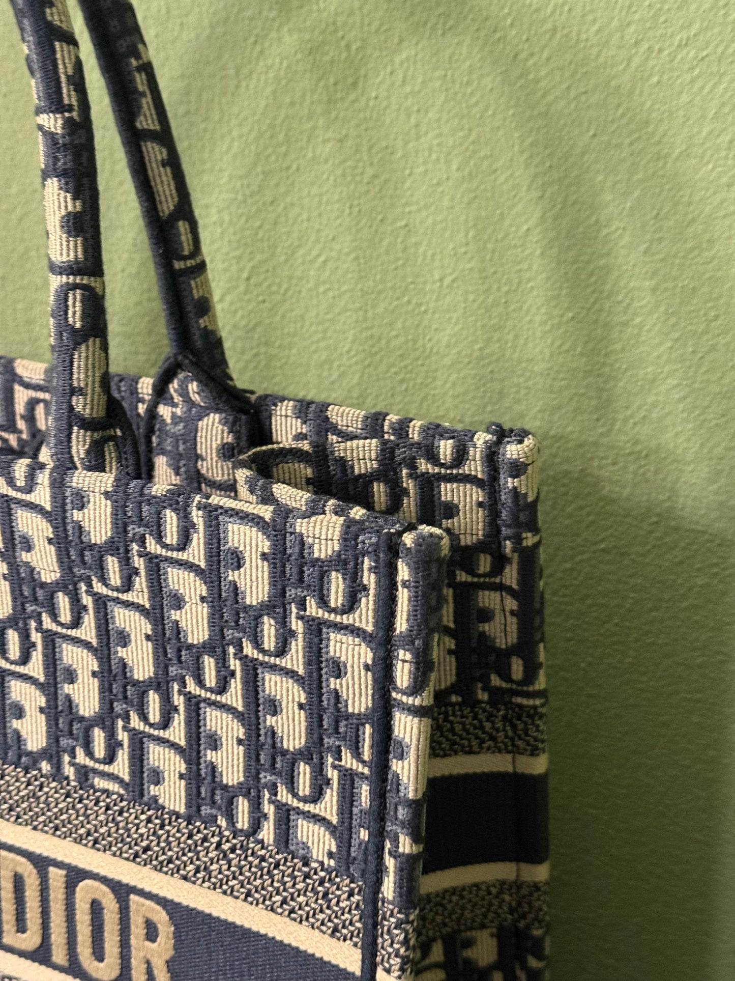 DIOR NAVY OBLIQUE MONOGRAM MEDIUM BOOK TOTE HANDBAG