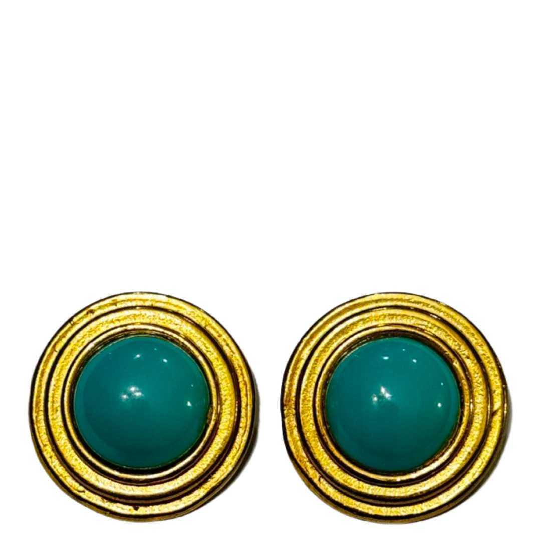 VINTAGE 60'S GOLD BOTTON EARRINGS