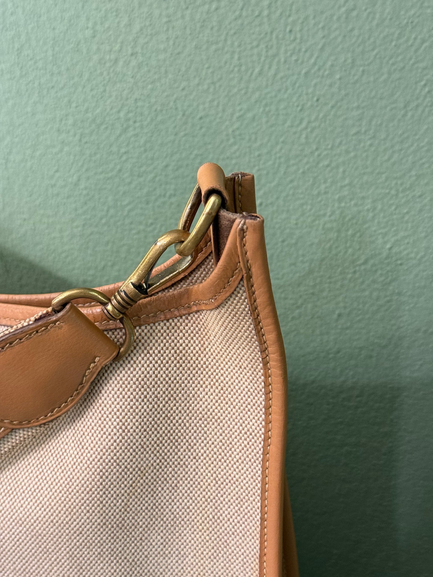 HERMÈS BEIGE TOILE EVELYNE CROSSBODY BAG